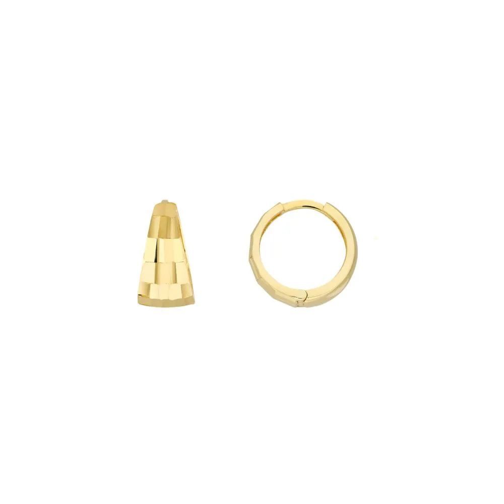 14k Gold Diamond-Cut Hoop Earrings