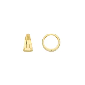 14k Gold Diamond-Cut Hoop Earrings