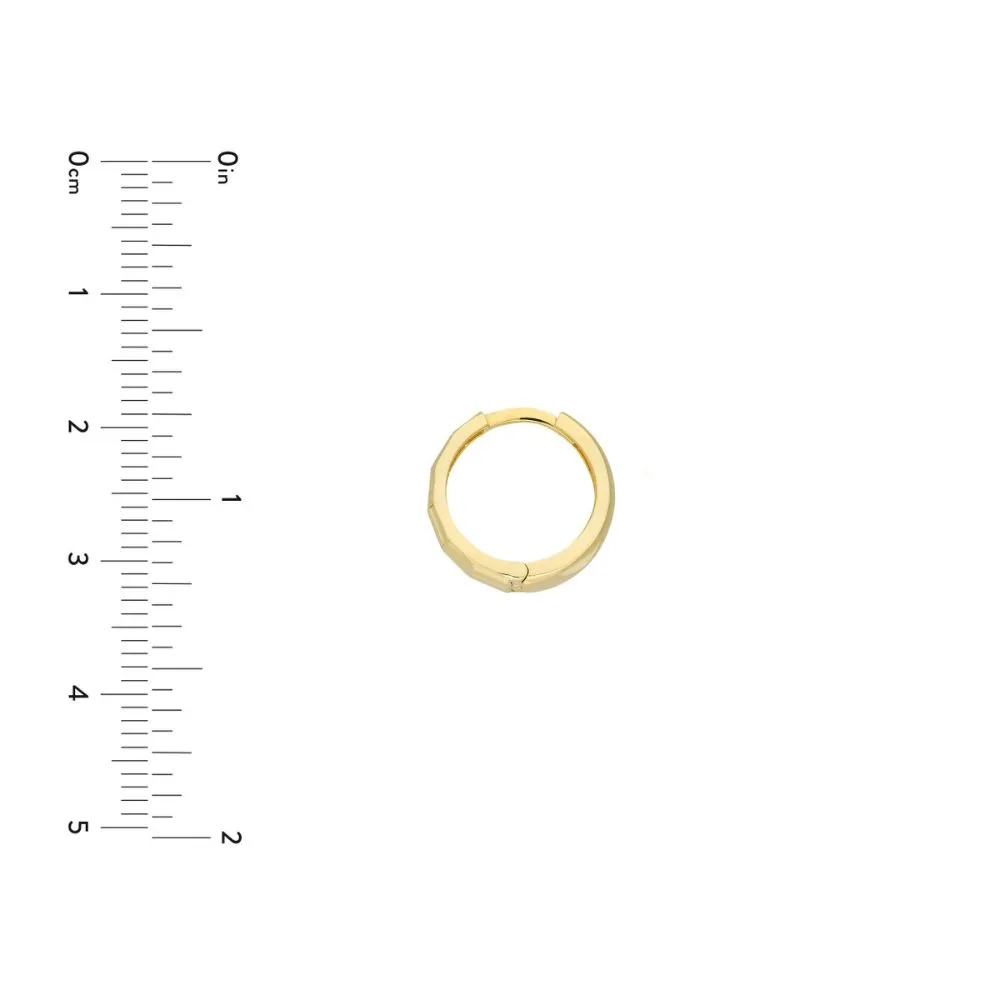 14k Gold Diamond-Cut Hoop Earrings