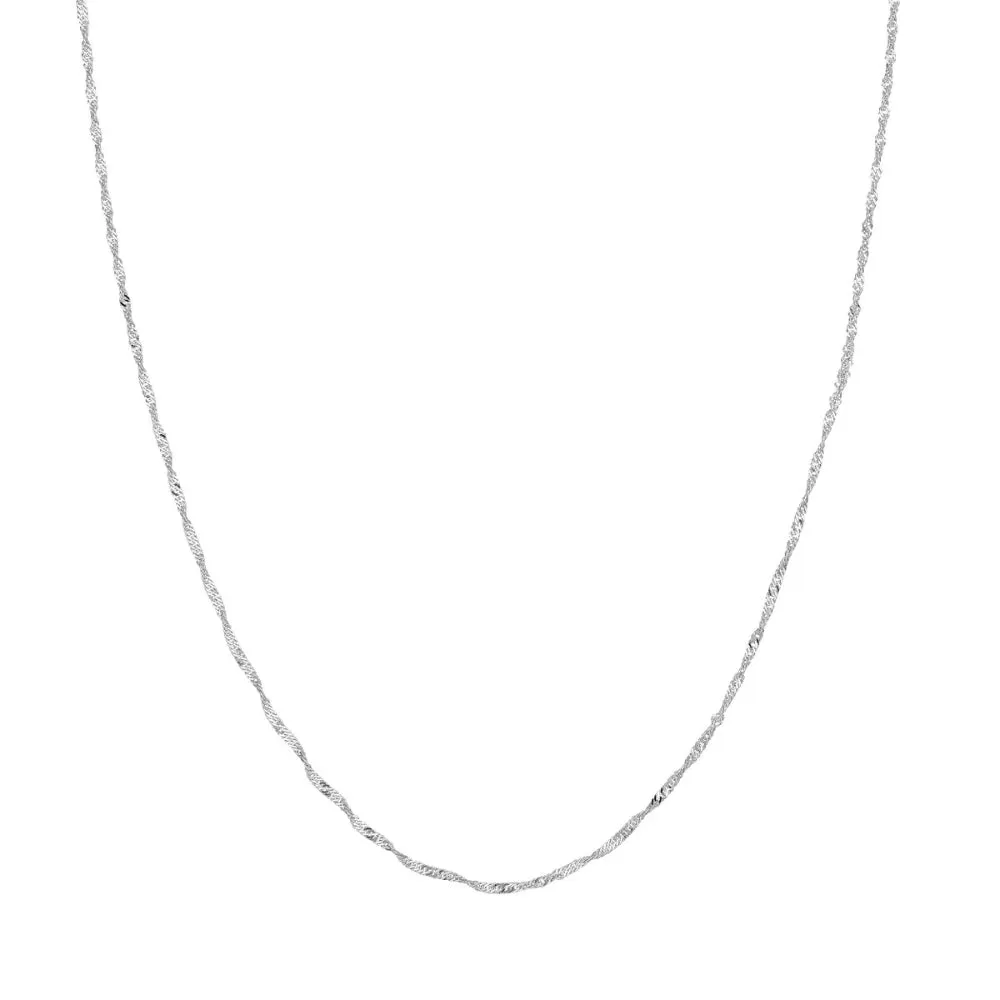 14k White Gold 1.4mm Singapore Chain