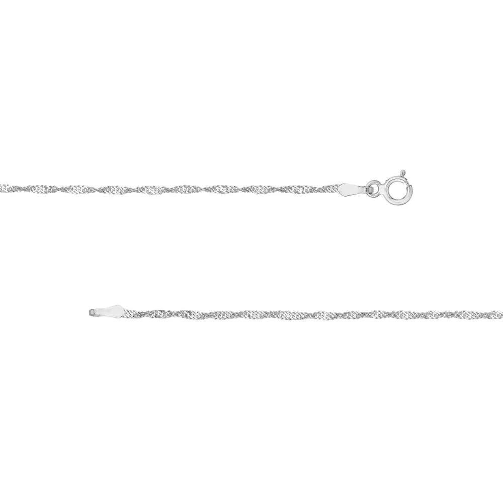 14k White Gold 1.4mm Singapore Chain