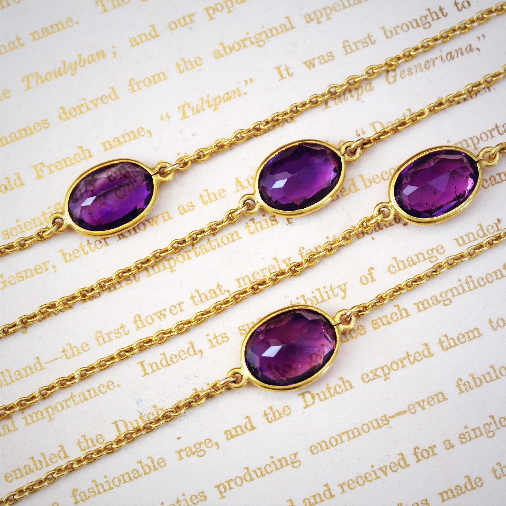 A Fine Edwardian Amethyst Stations Guard Chain