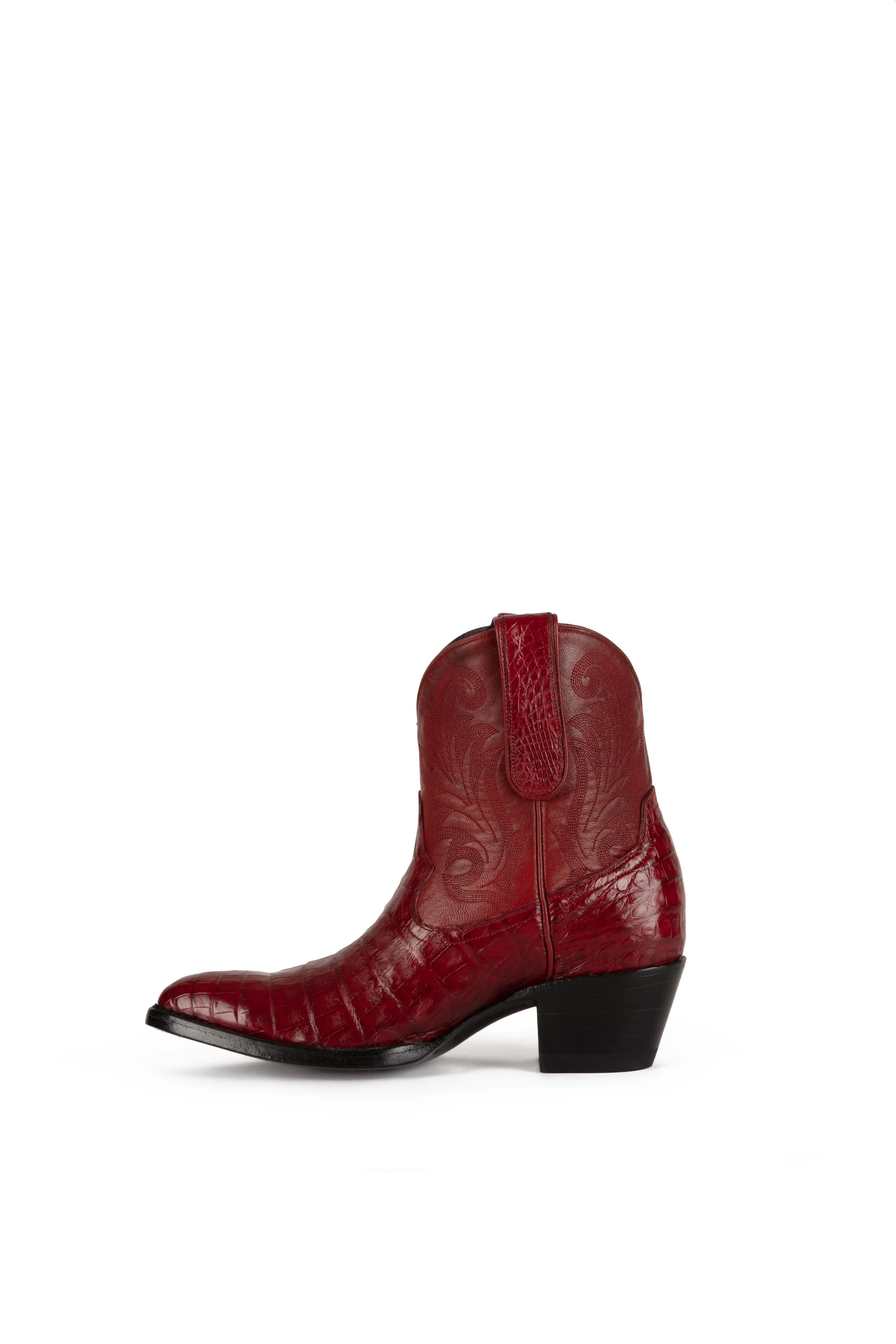 Allens Brand - Sasha Caiman - Almond Toe - Red