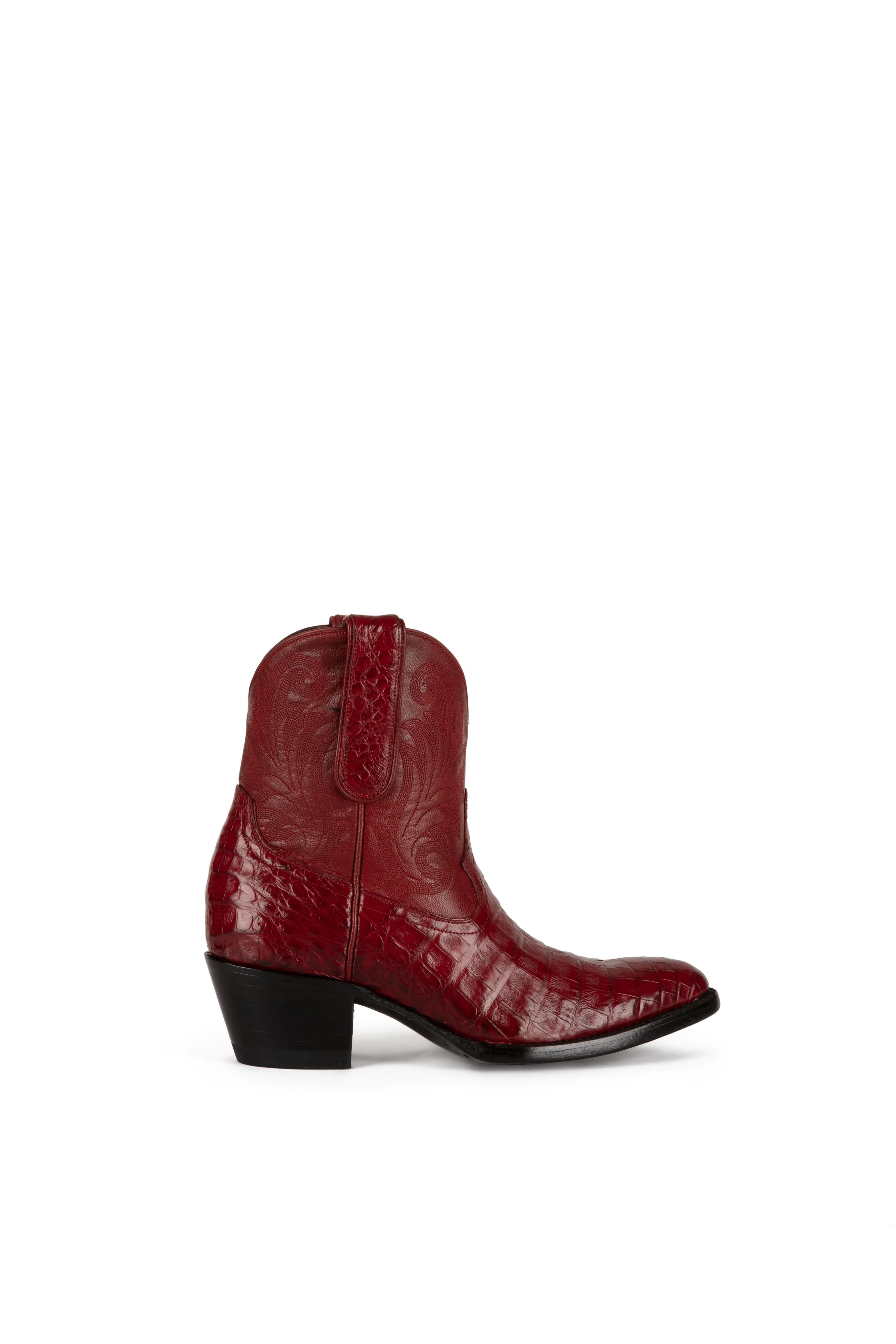 Allens Brand - Sasha Caiman - Almond Toe - Red