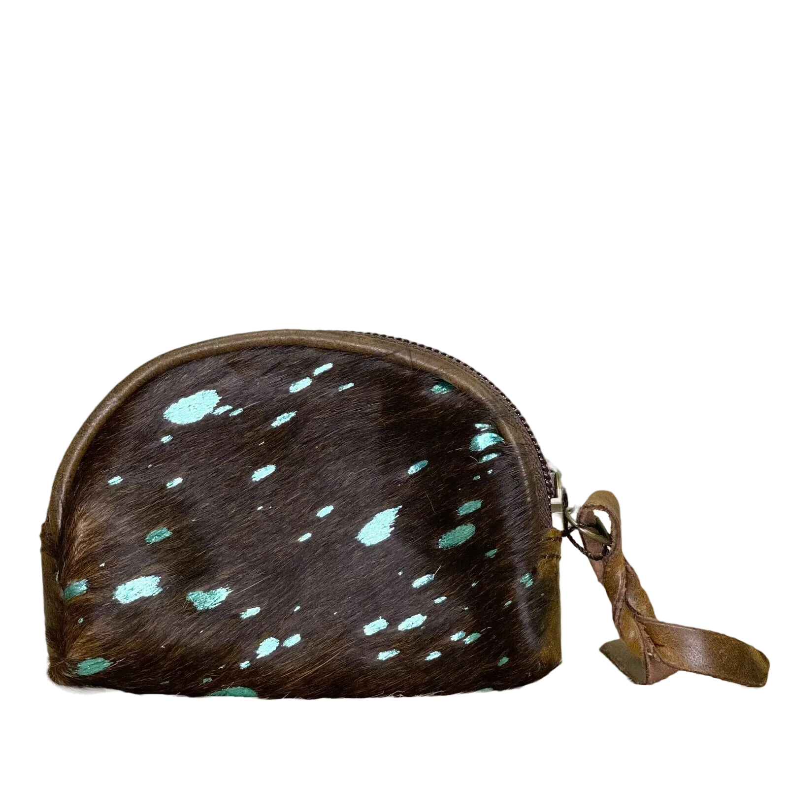 American Darling Brown and Turquoise Cowhide Pouch ADBG472ACTRQ