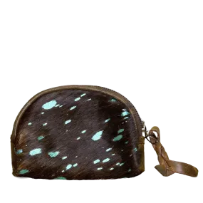 American Darling Brown and Turquoise Cowhide Pouch ADBG472ACTRQ