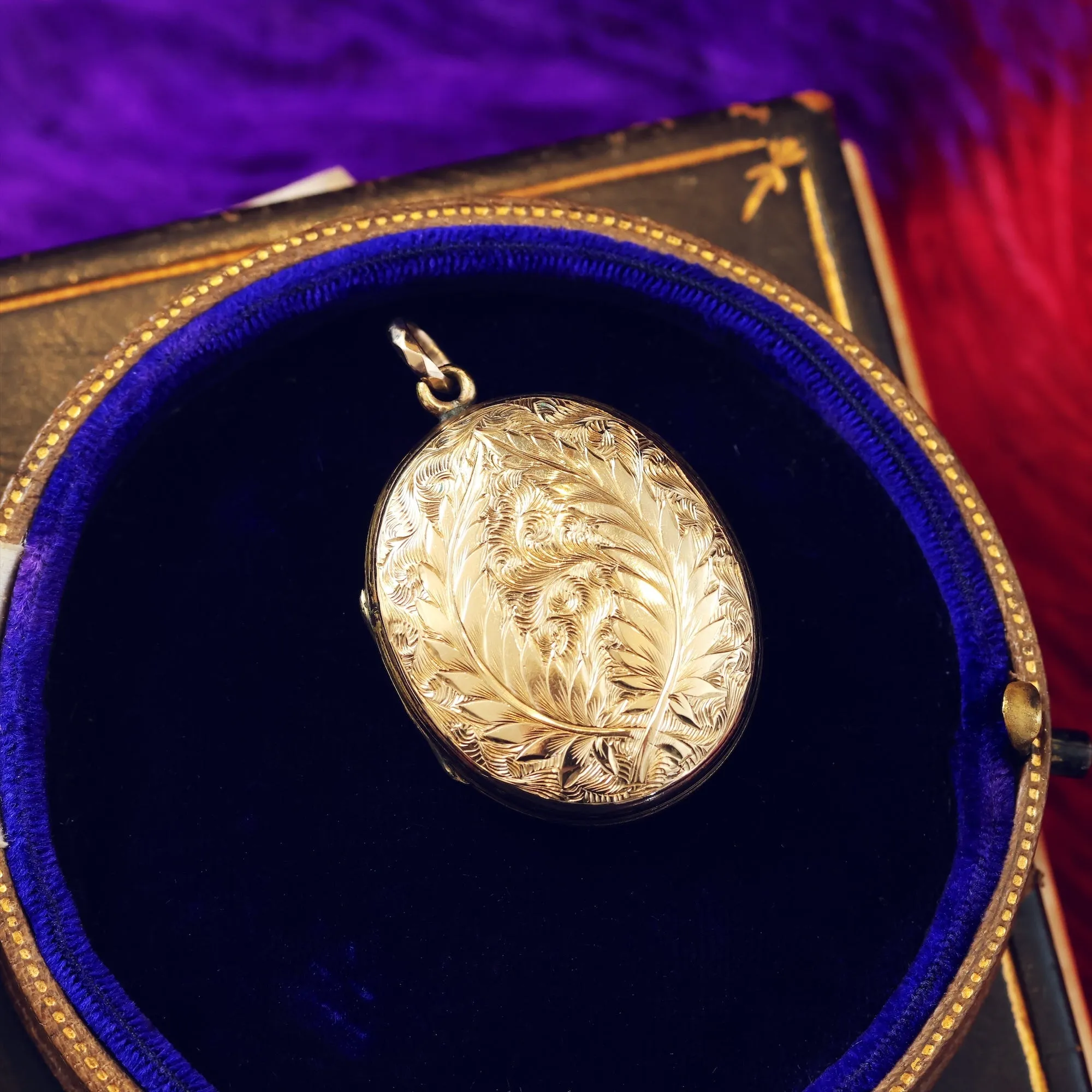 Antique 'Ferns for Sincerity' Victorian Locket