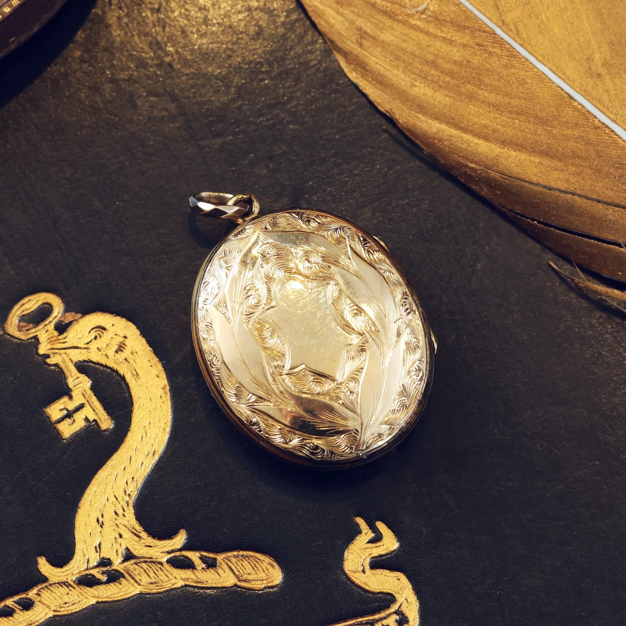 Antique 'Ferns for Sincerity' Victorian Locket