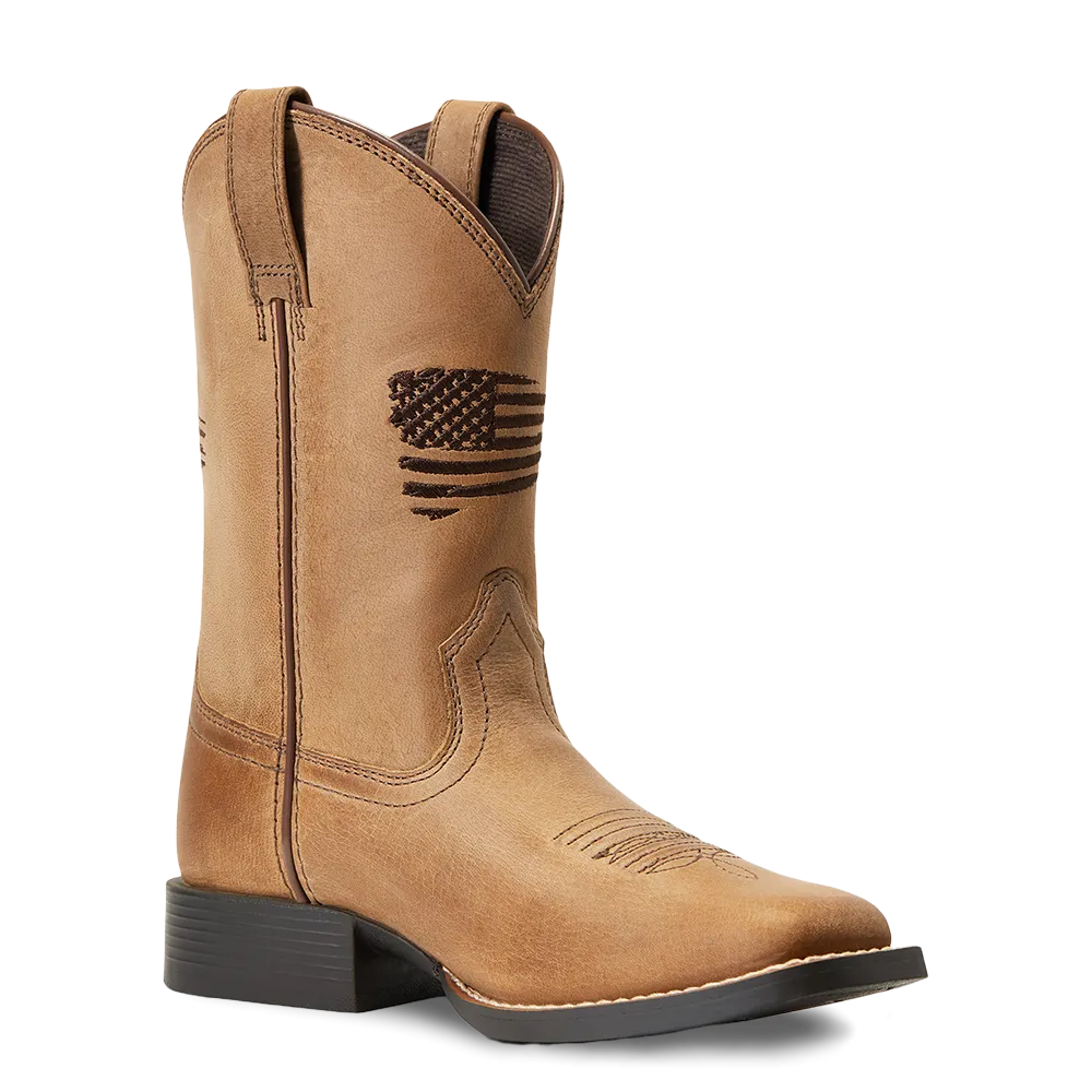 Ariat Children's Patriot 2.0 Homestead Brown Square Toe Boots 10039909