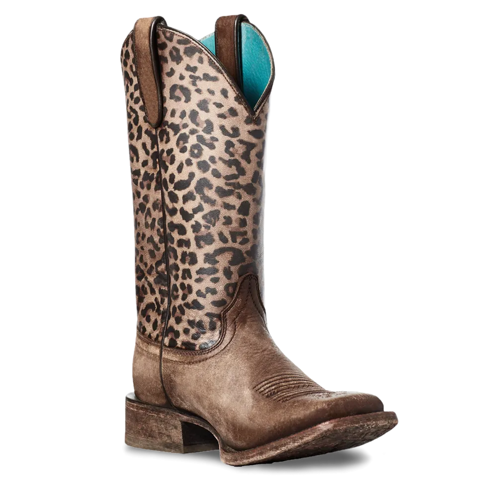 Ariat Ladies Circuit Savanna Leopard Print Square Toe Boots 10035942