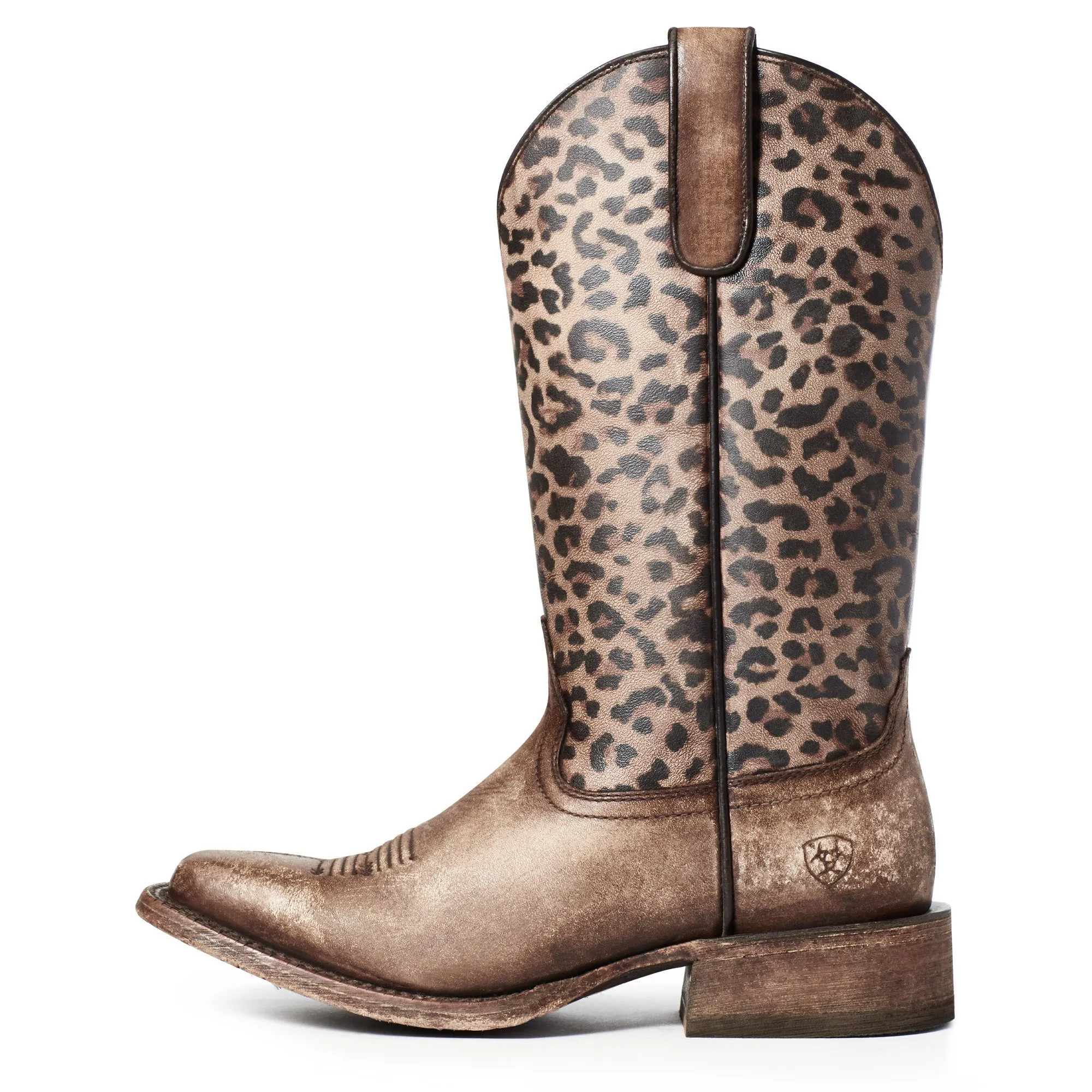 Ariat Ladies Circuit Savanna Leopard Print Square Toe Boots 10035942