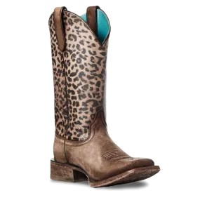 Ariat Ladies Circuit Savanna Leopard Print Square Toe Boots 10035942