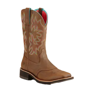 Ariat Ladies Delilah Square Toe Toasted Brown Western Boots 10018676