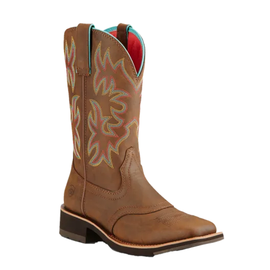 Ariat Ladies Delilah Square Toe Toasted Brown Western Boots 10018676