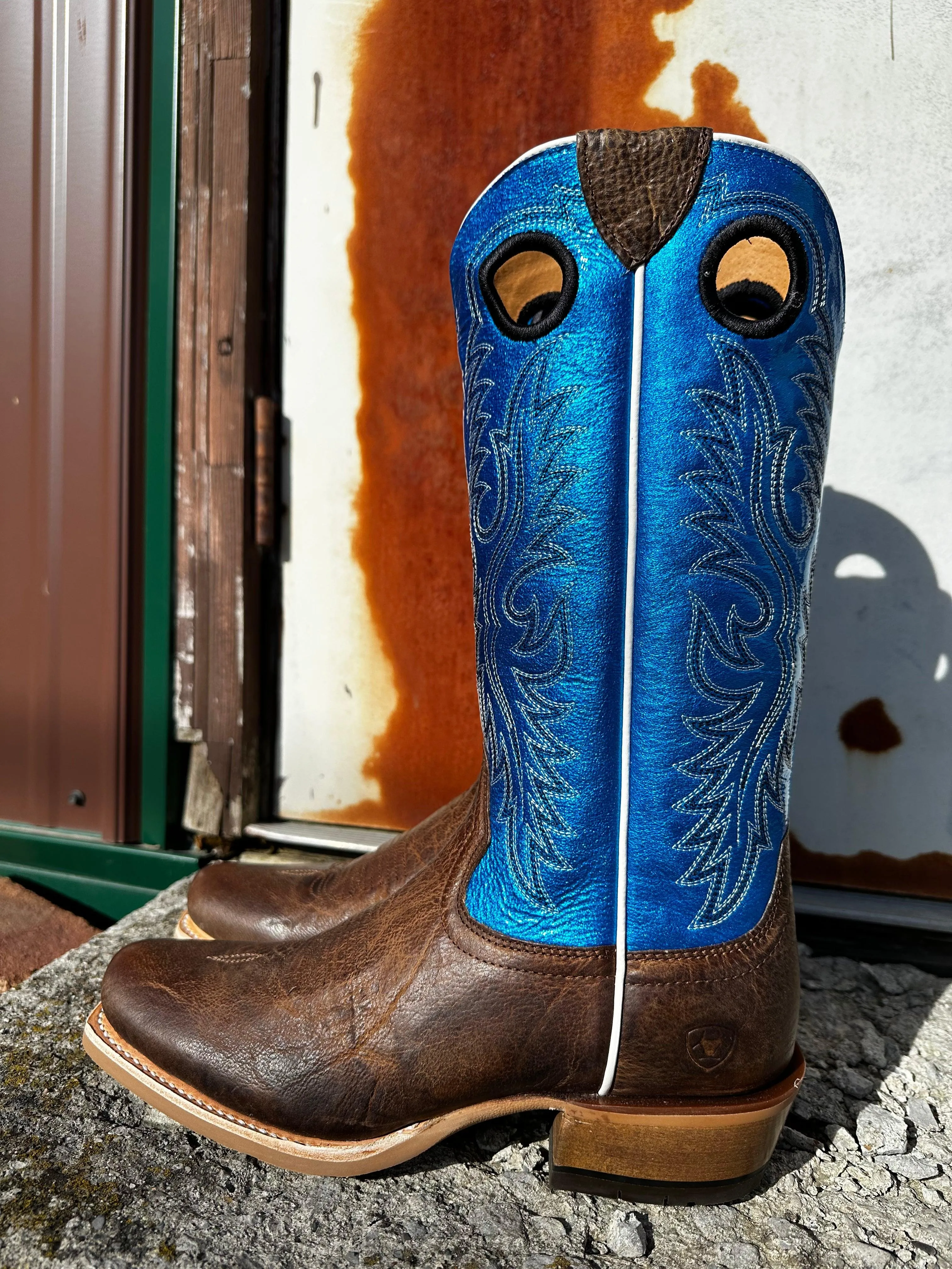 Ariat Men's Tobacco Toffee & Blue Ringer Cutter Toe Cowboy Boots 10051032