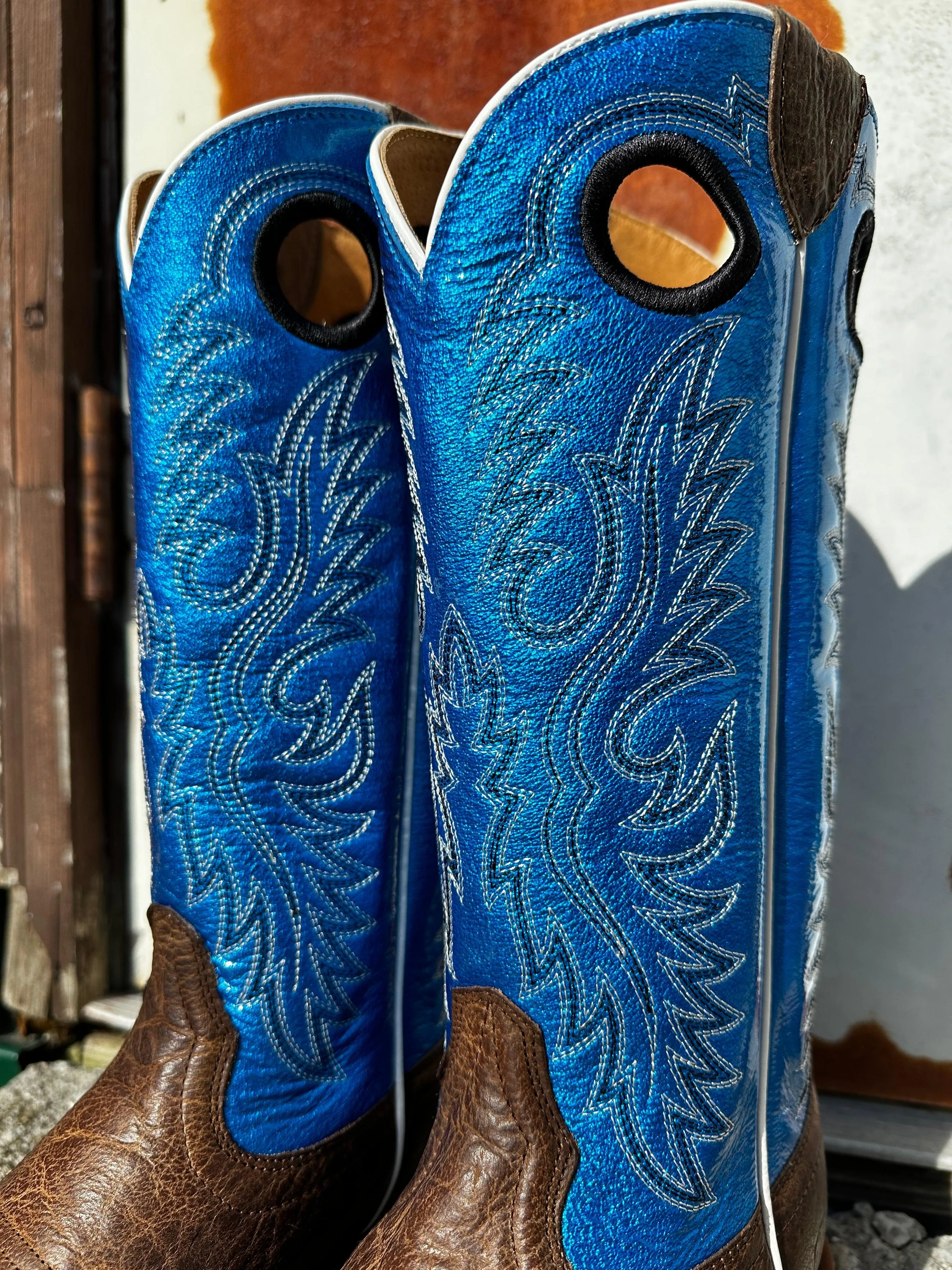 Ariat Men's Tobacco Toffee & Blue Ringer Cutter Toe Cowboy Boots 10051032