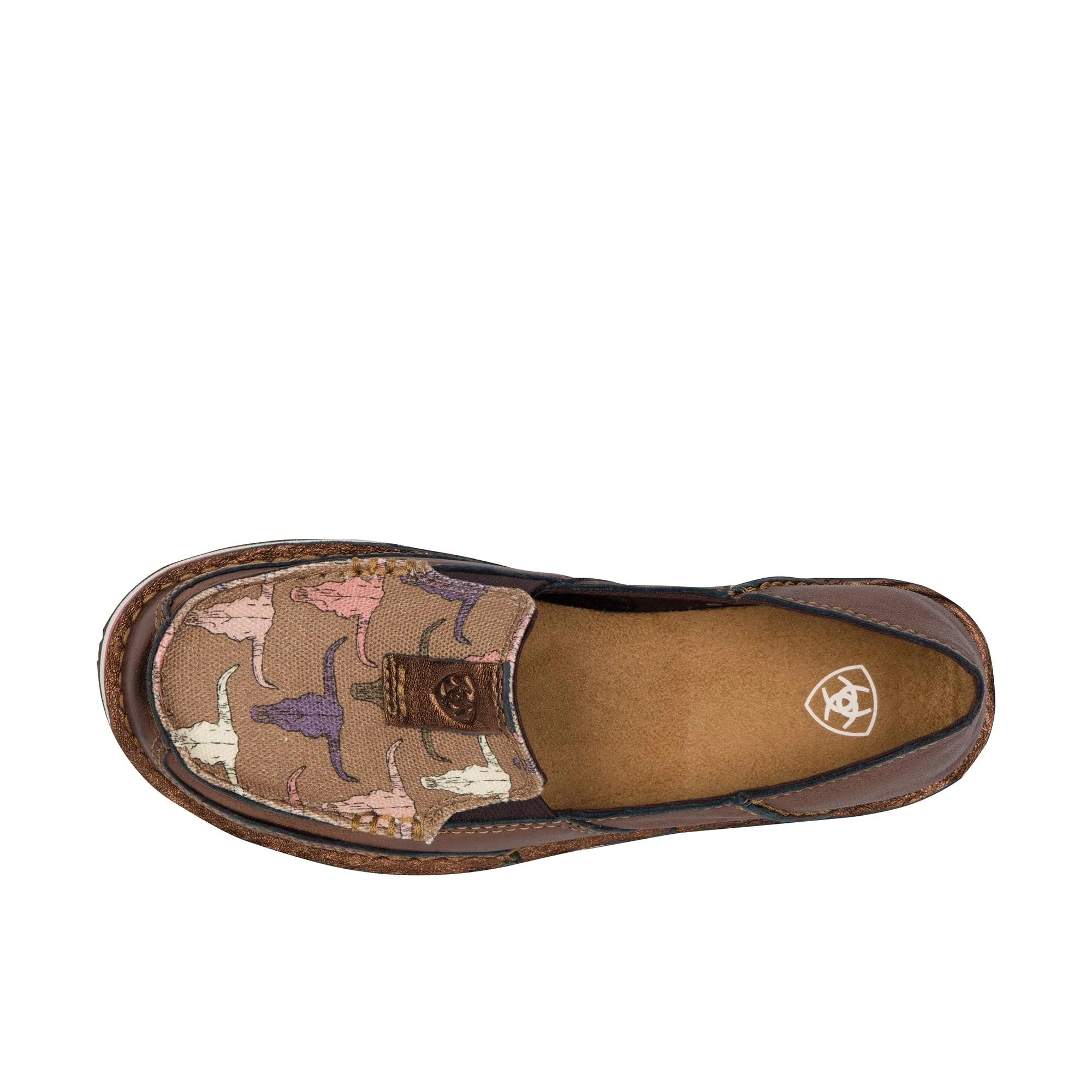 Ariat Womens Cruiser Metallic Bronze And Pink Steerhead Print