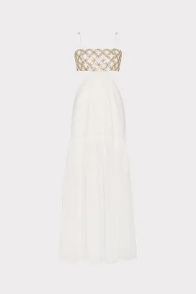 Atalia Mirrored Embroidery Maxi Cover-Up Dress