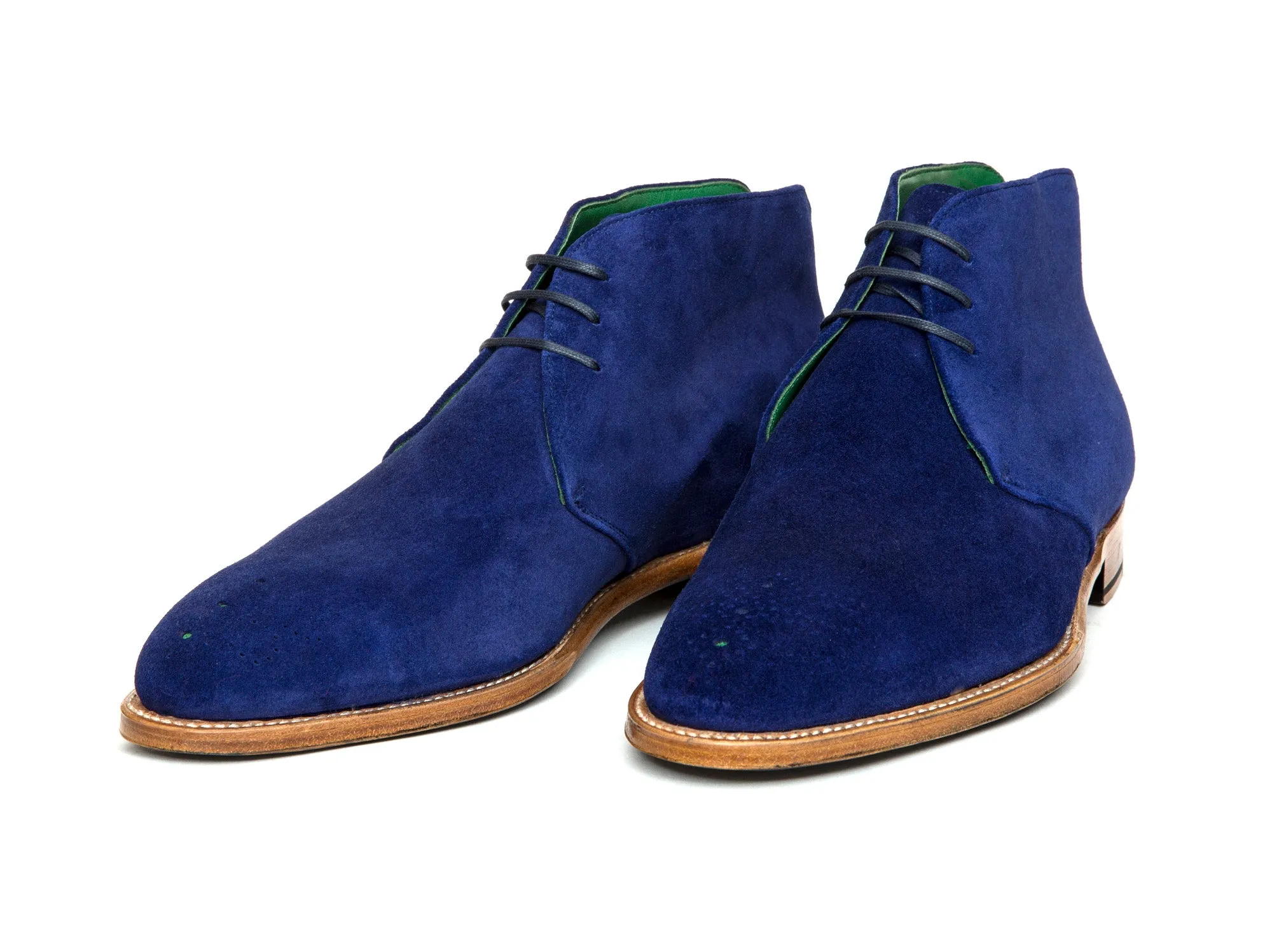 Ballard - MTO - Vivid Blue Suede - TMG Last - Natural Single Leather Sole