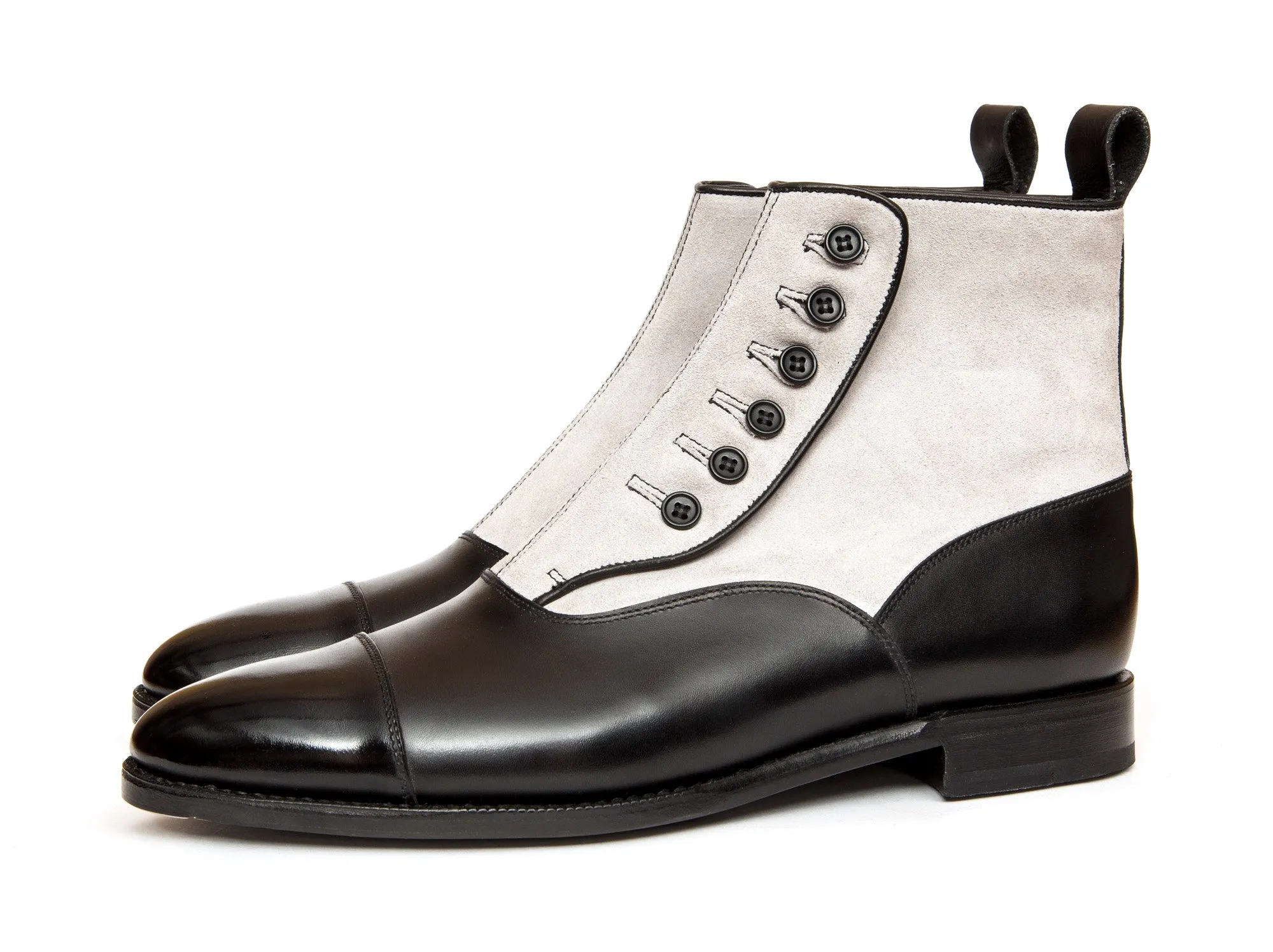 Bellevue - MTO - Black Calf / Pearl Grey Suede - TMG Last - Single Leather Sole