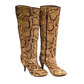 BIONDINI Italy Snakeskin Beige Python Snake Women's Leather Boots Size 7