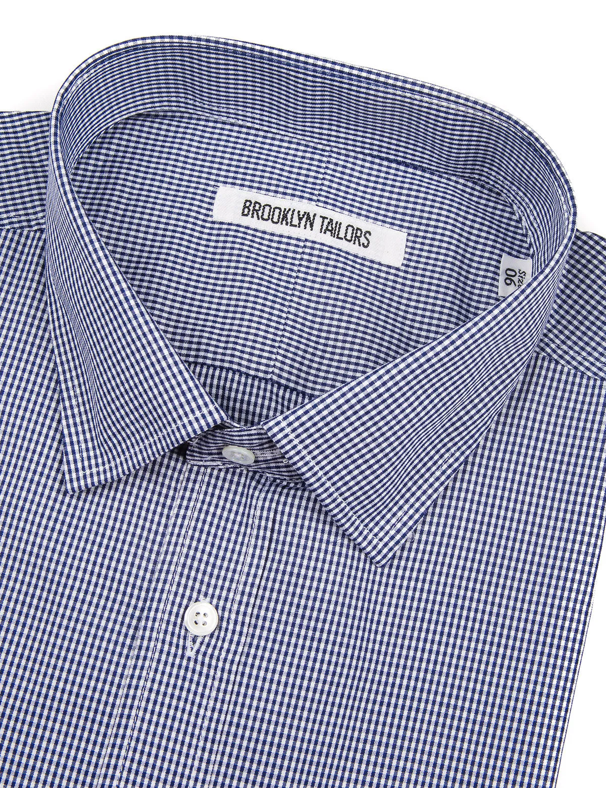 BKT20 Slim Dress Shirt in Micro Gingham - White and Navy