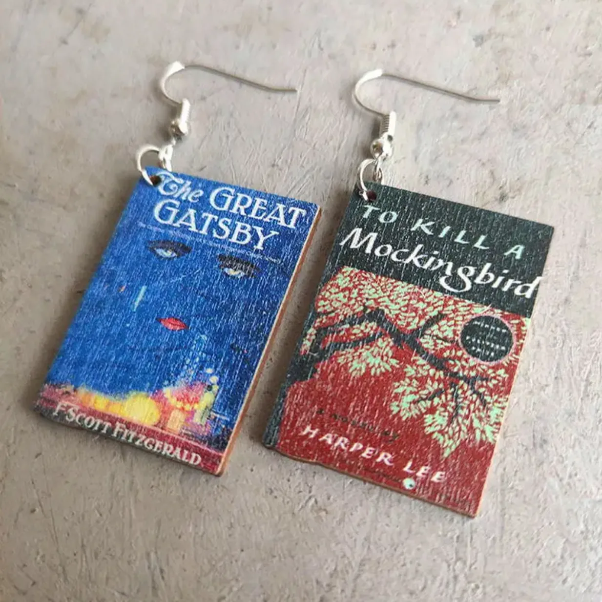 Book Earrings - Book Club Earrings, Handmade Earrings, Book Shop Owner, Librarian Earrings