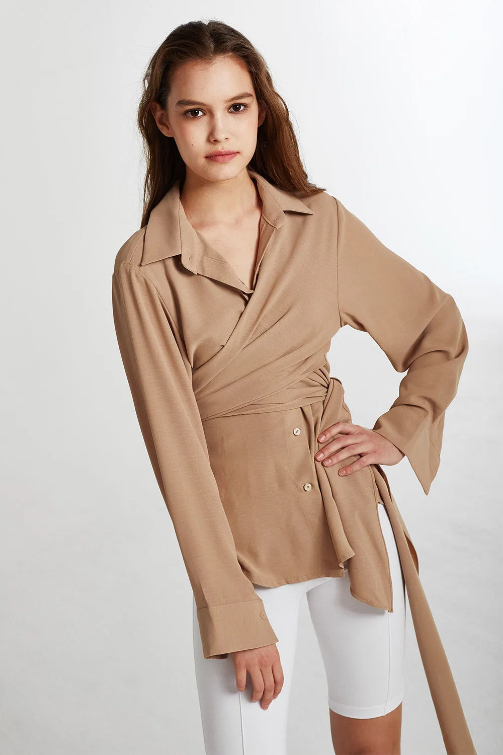 Brielle Tie Wrap Blouse