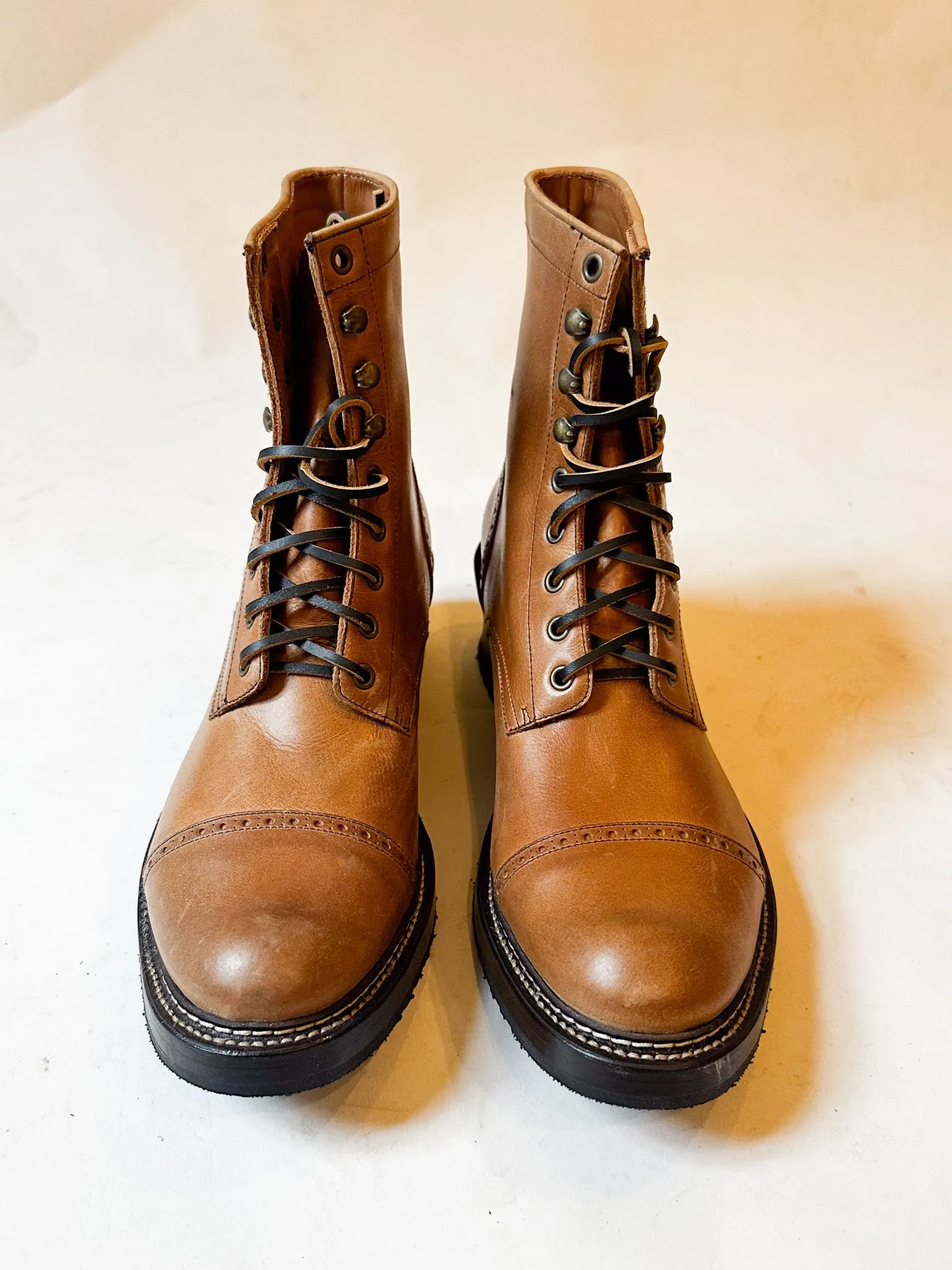 Bright Shoemakers, Hobo Lace Boot, Teak (SAMPLE 41)