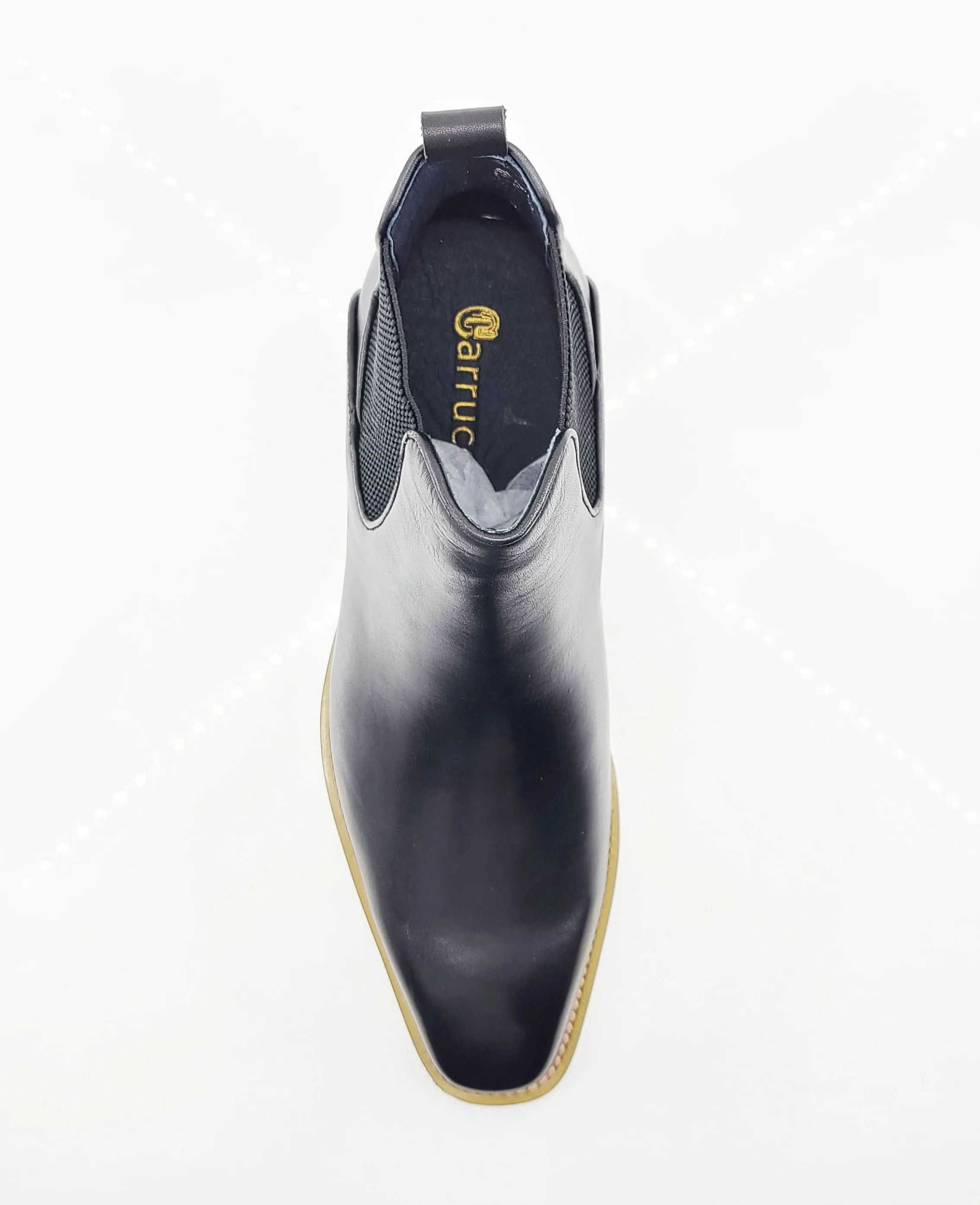 Burnished Calfskin Slip-On Boot Black