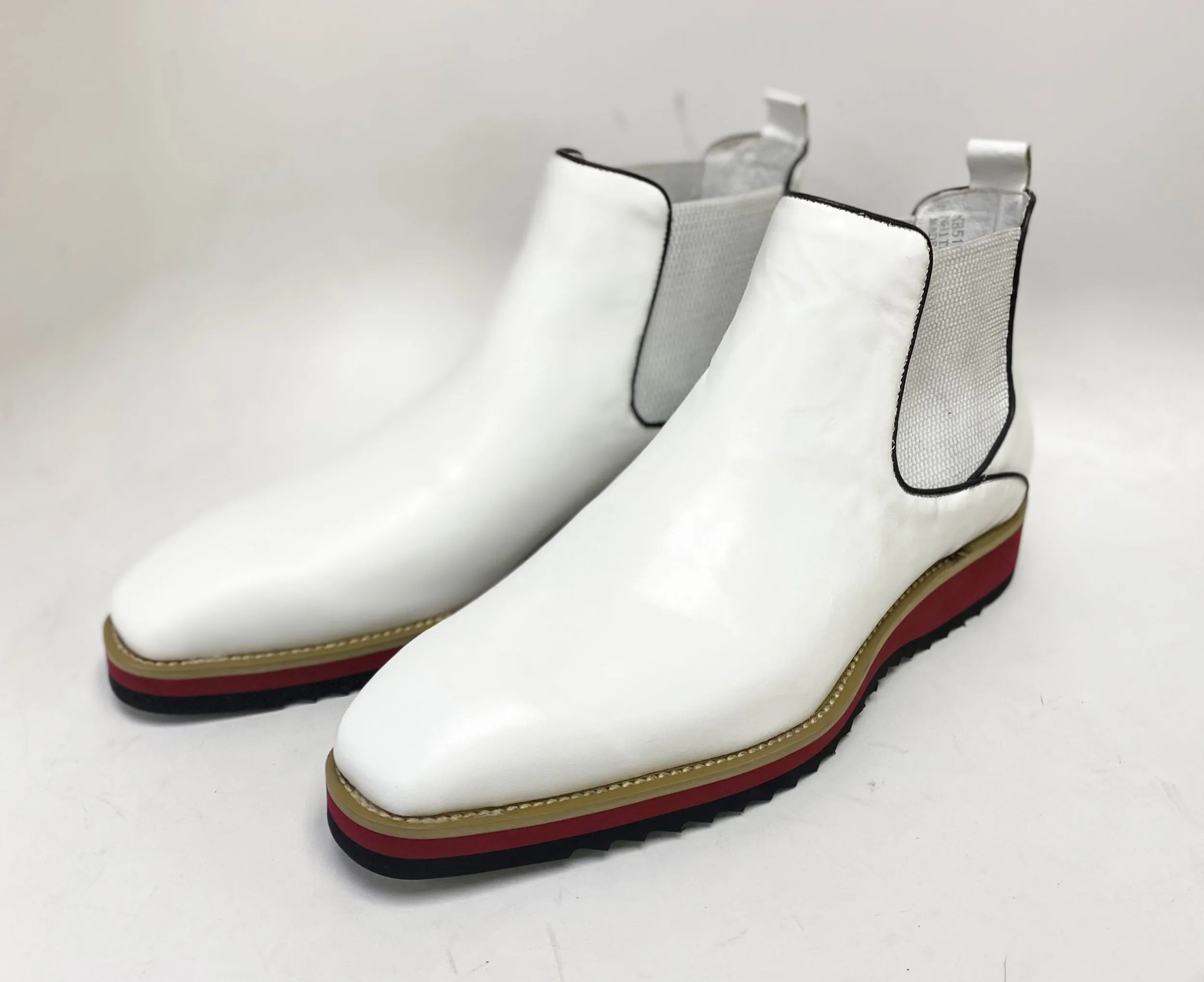 Burnished Calfskin Slip-On Boot White