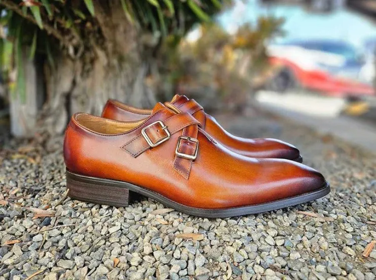 Calfskin Cross Strap Loafer Cognac