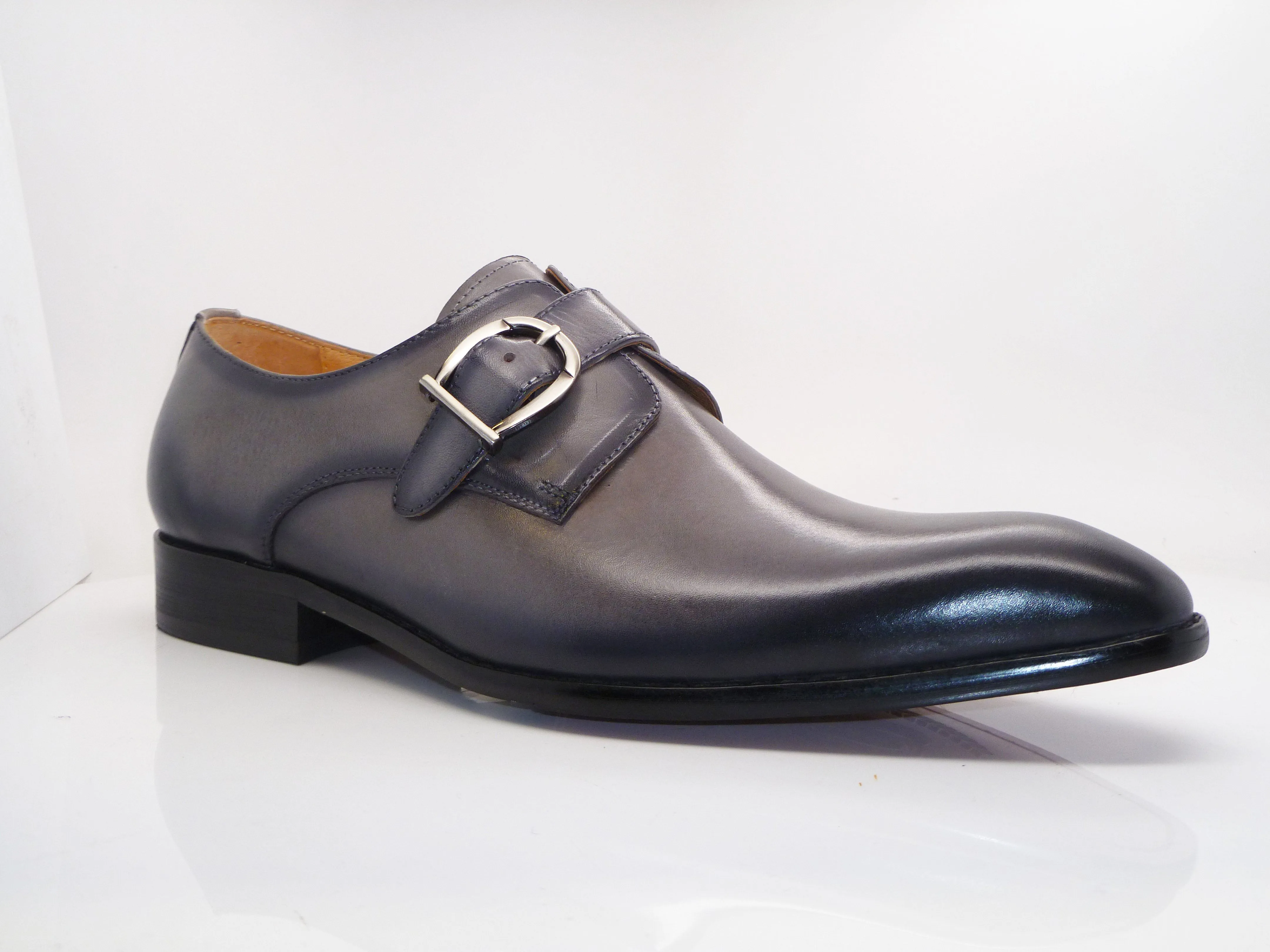 Calfskin Monkstrap Grey