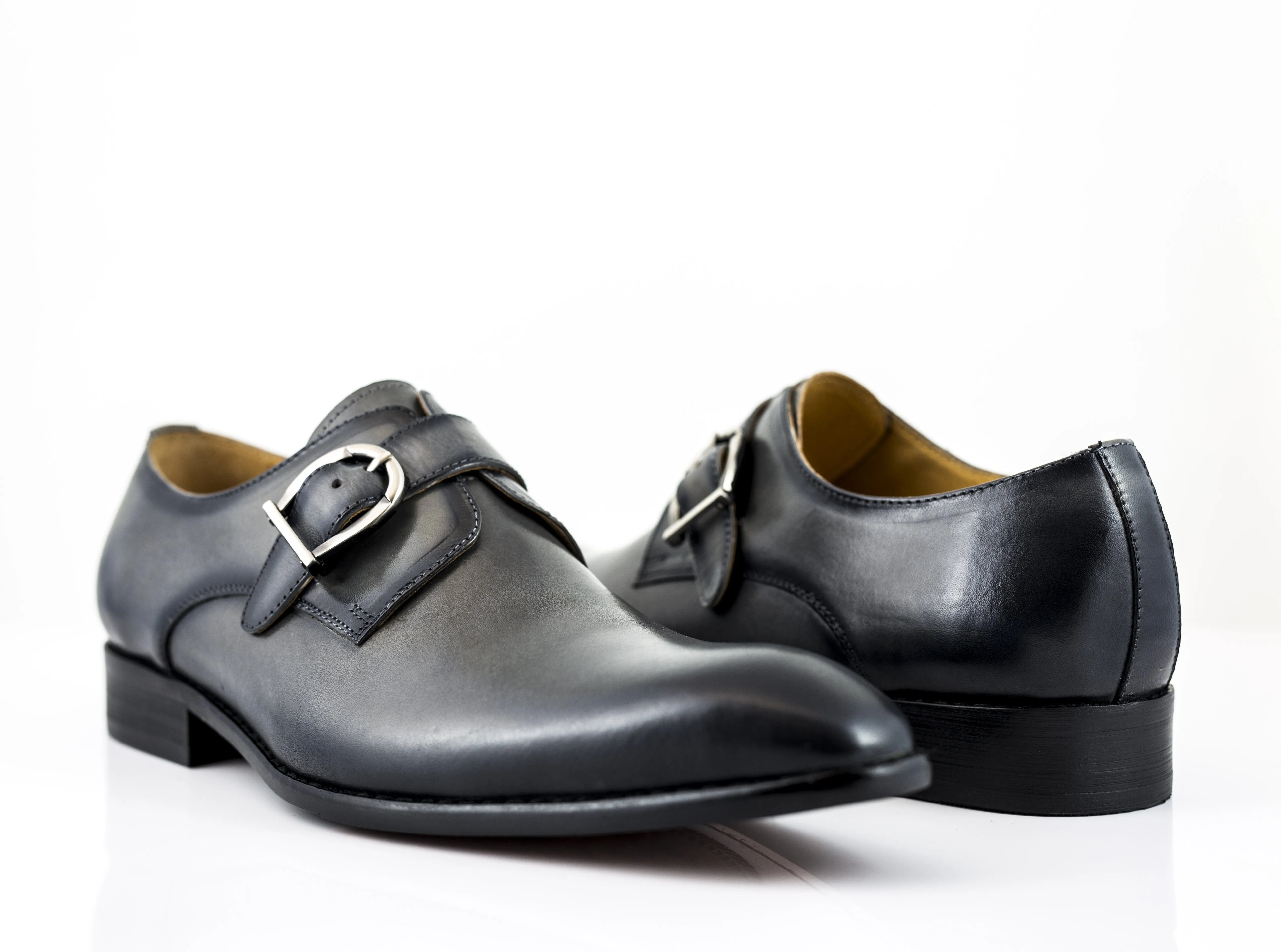 Calfskin Monkstrap Grey