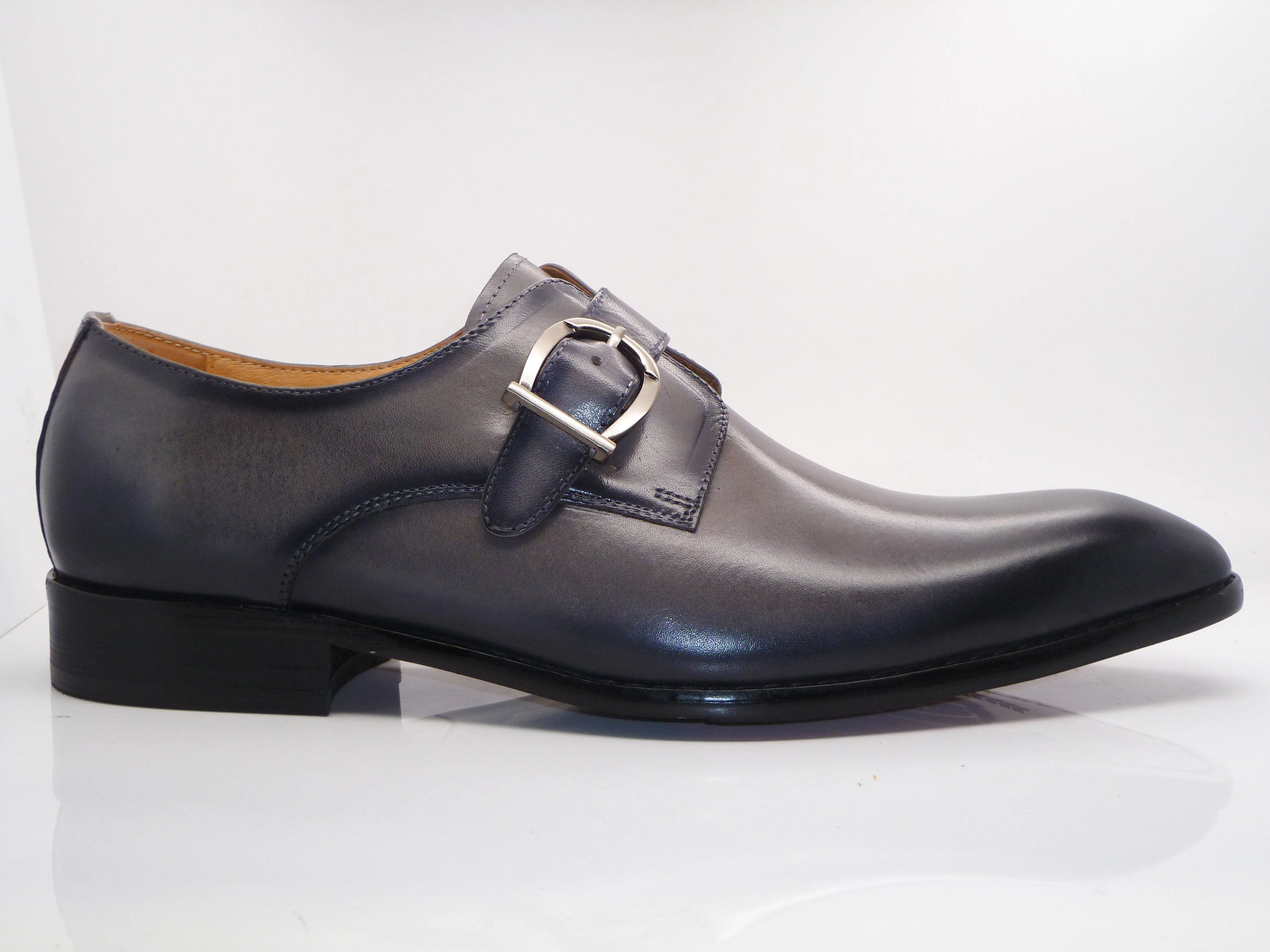 Calfskin Monkstrap Grey