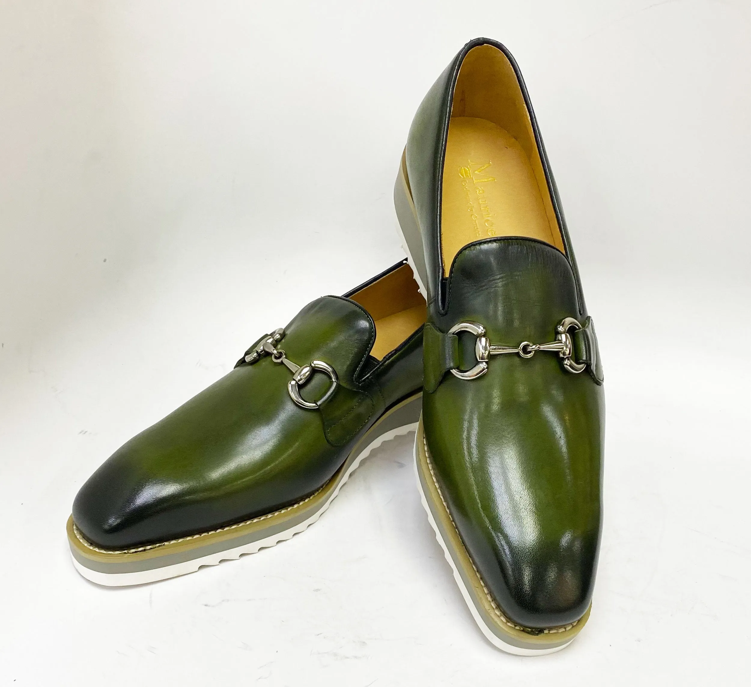 Calfskin Slip-On Horsebit Loafer Olive