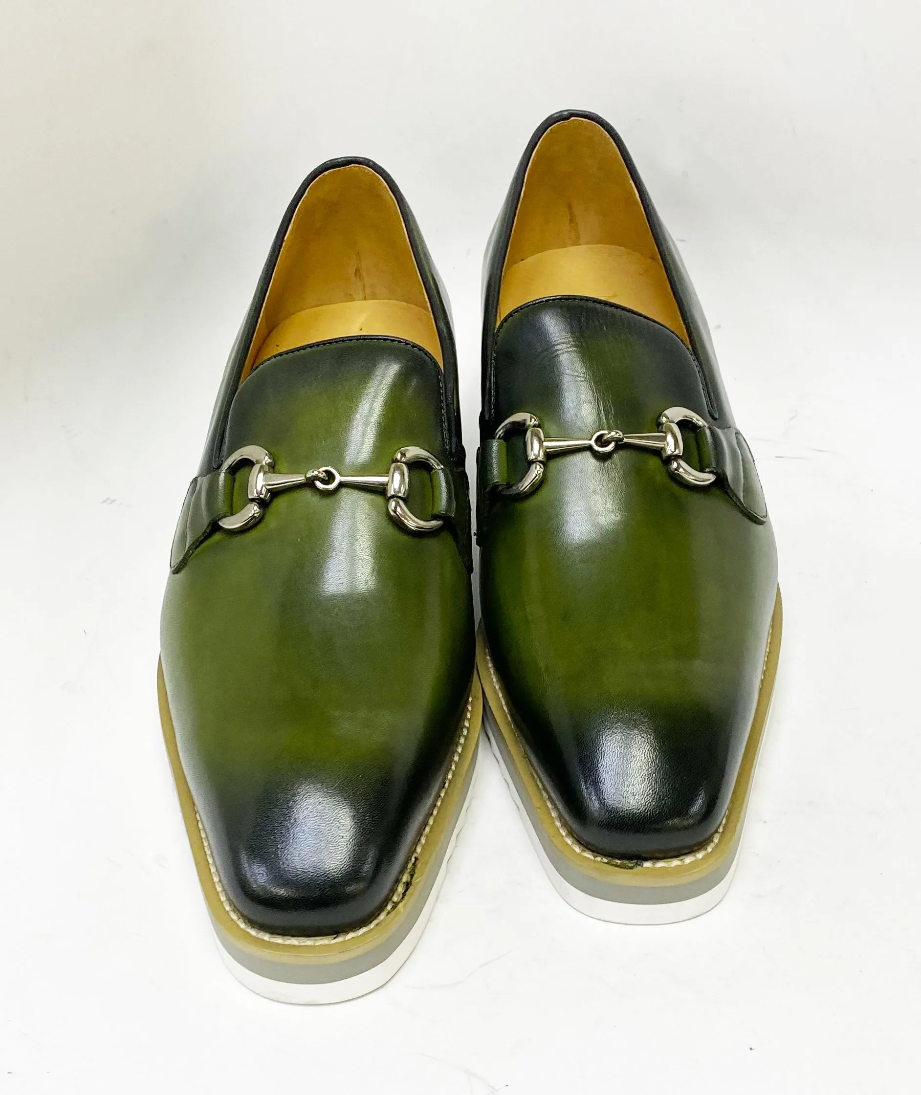 Calfskin Slip-On Horsebit Loafer Olive