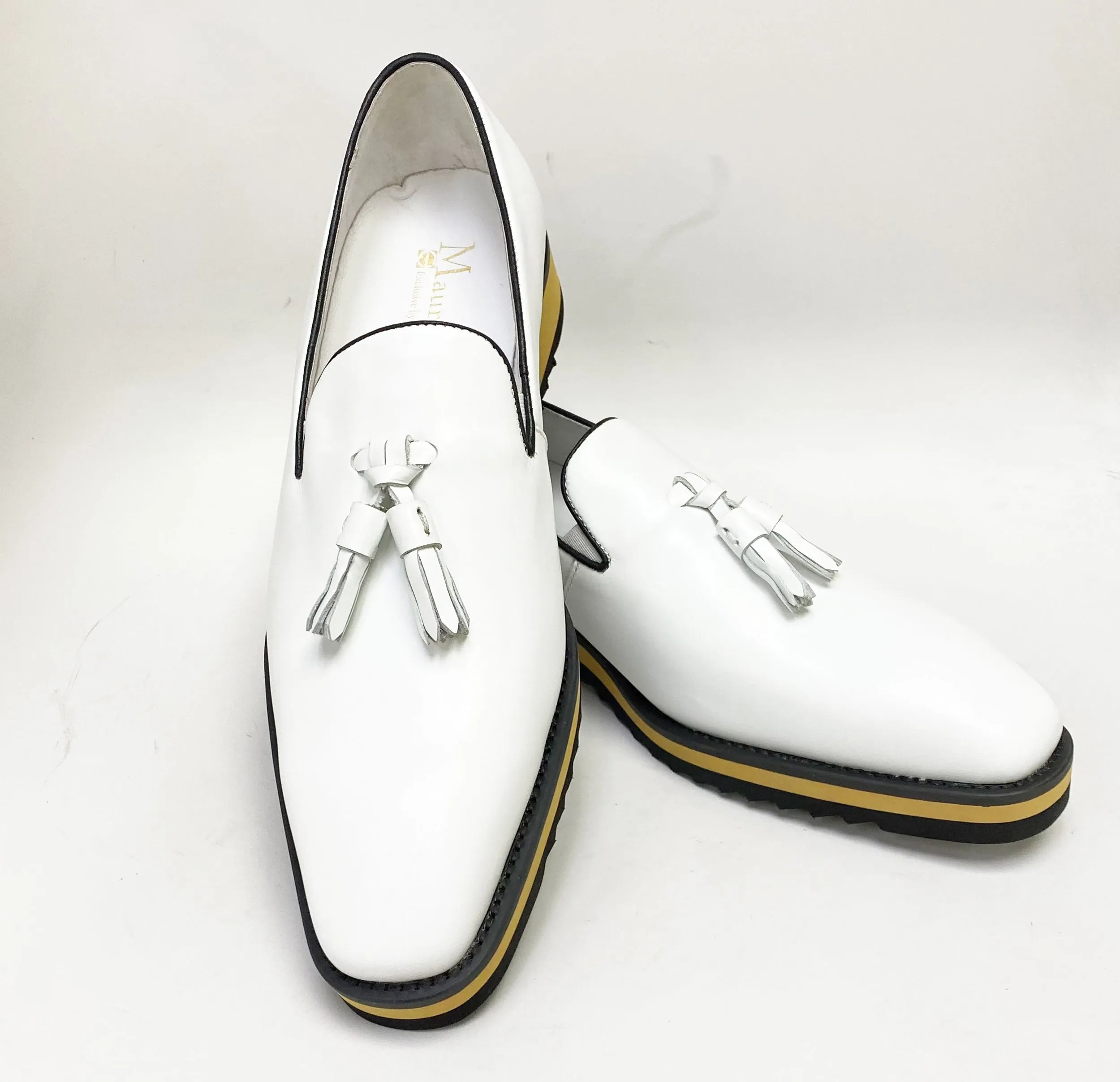 Calfskin Slip-On Tasseled Loafer White