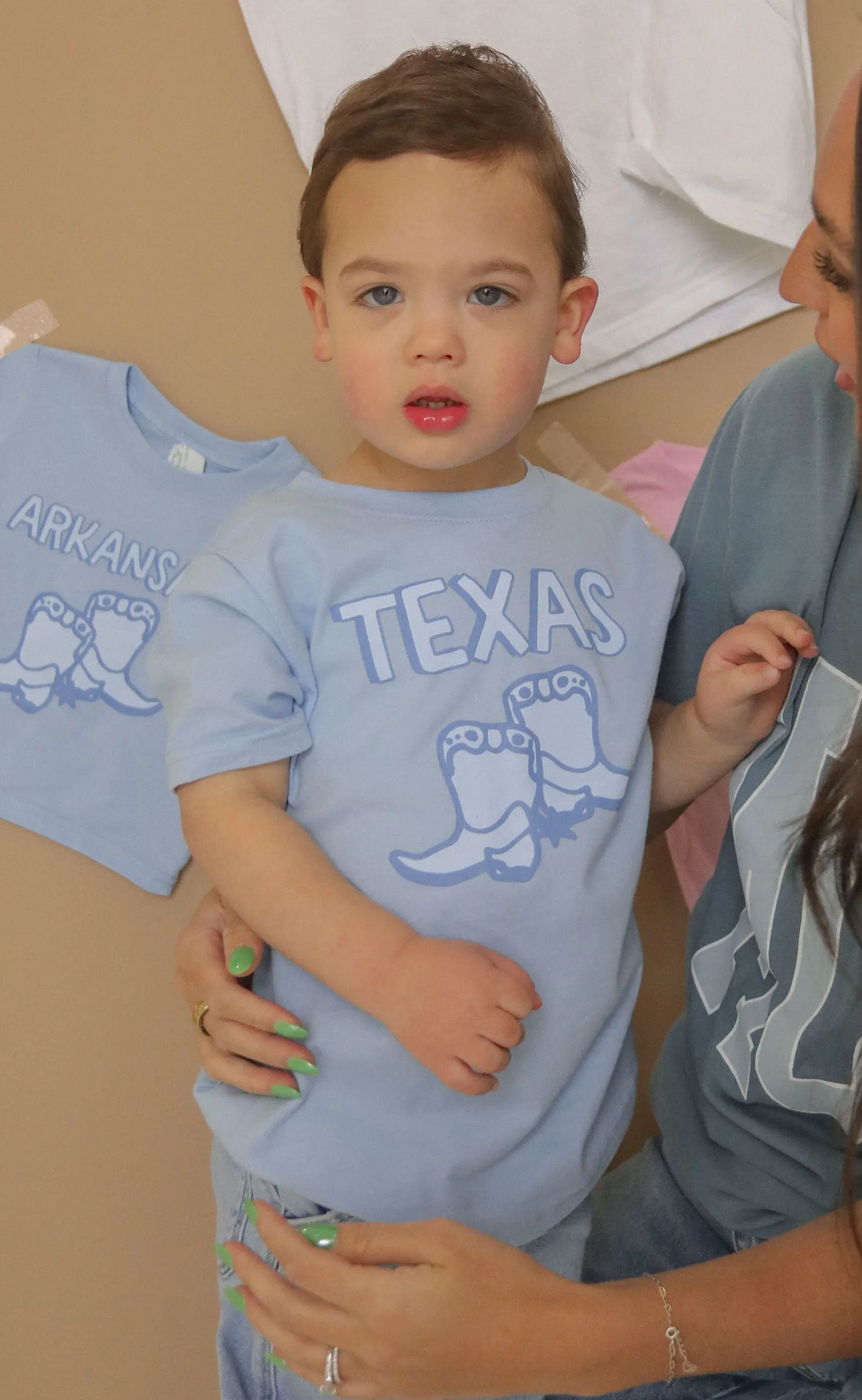 charlie southern: texas blue boots kids tee