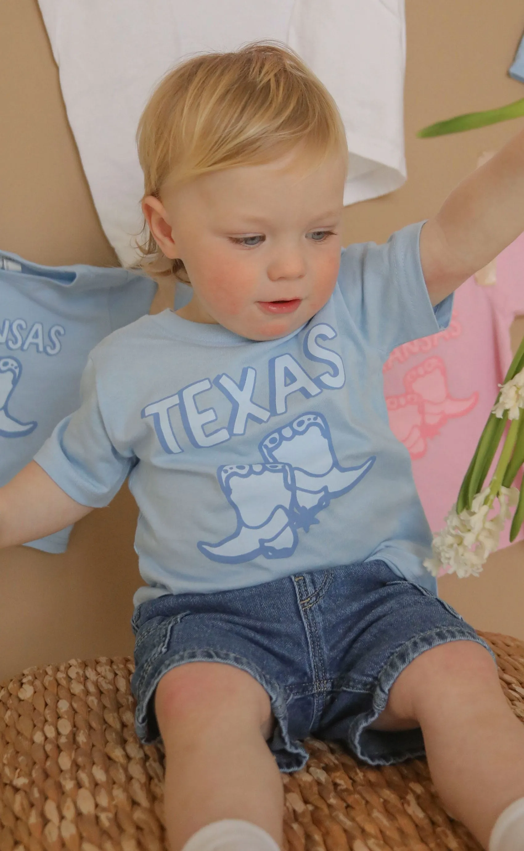 charlie southern: texas blue boots kids tee