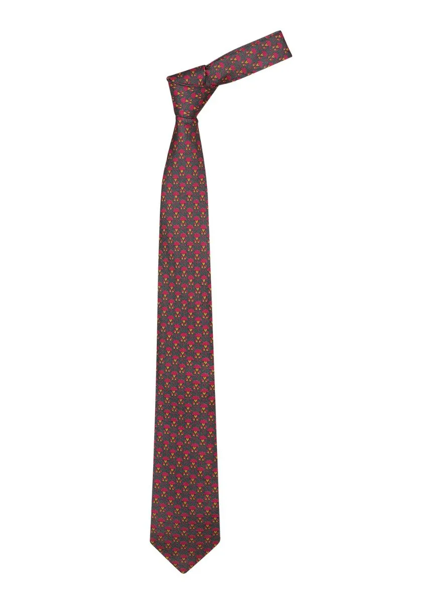 Chokore Grey & Magenta Silk Tie - Indian At Heart range