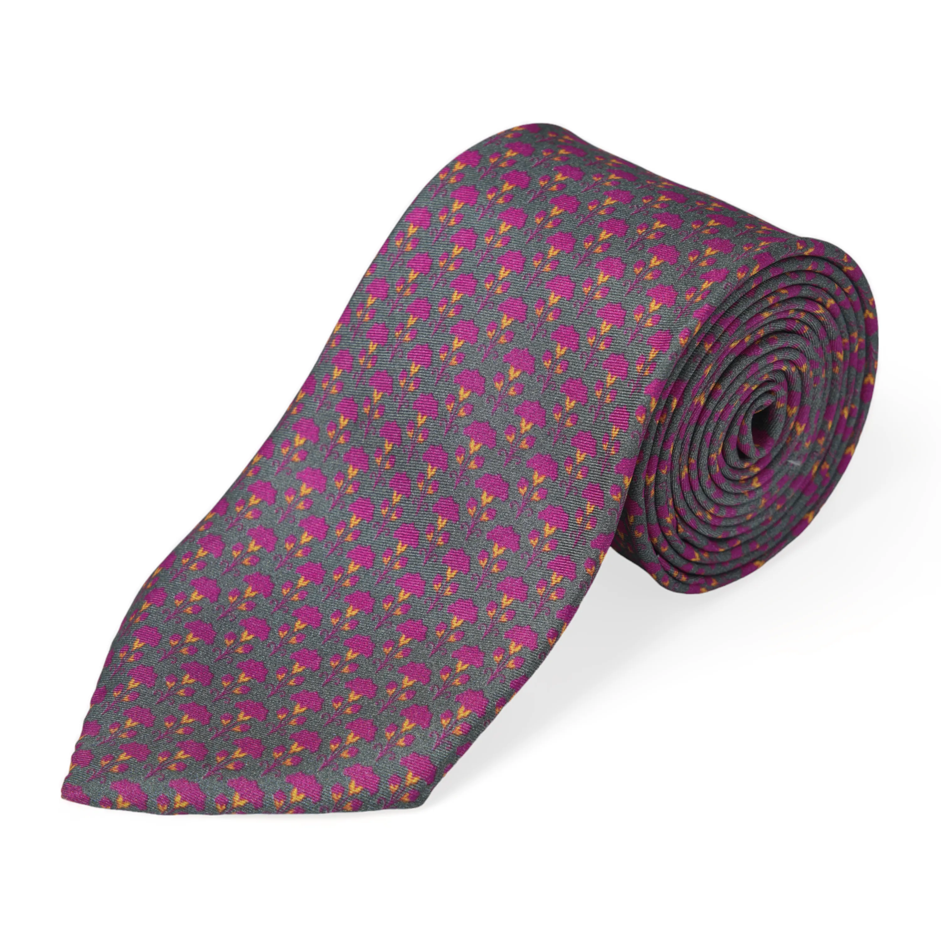 Chokore Grey & Magenta Silk Tie - Indian At Heart range