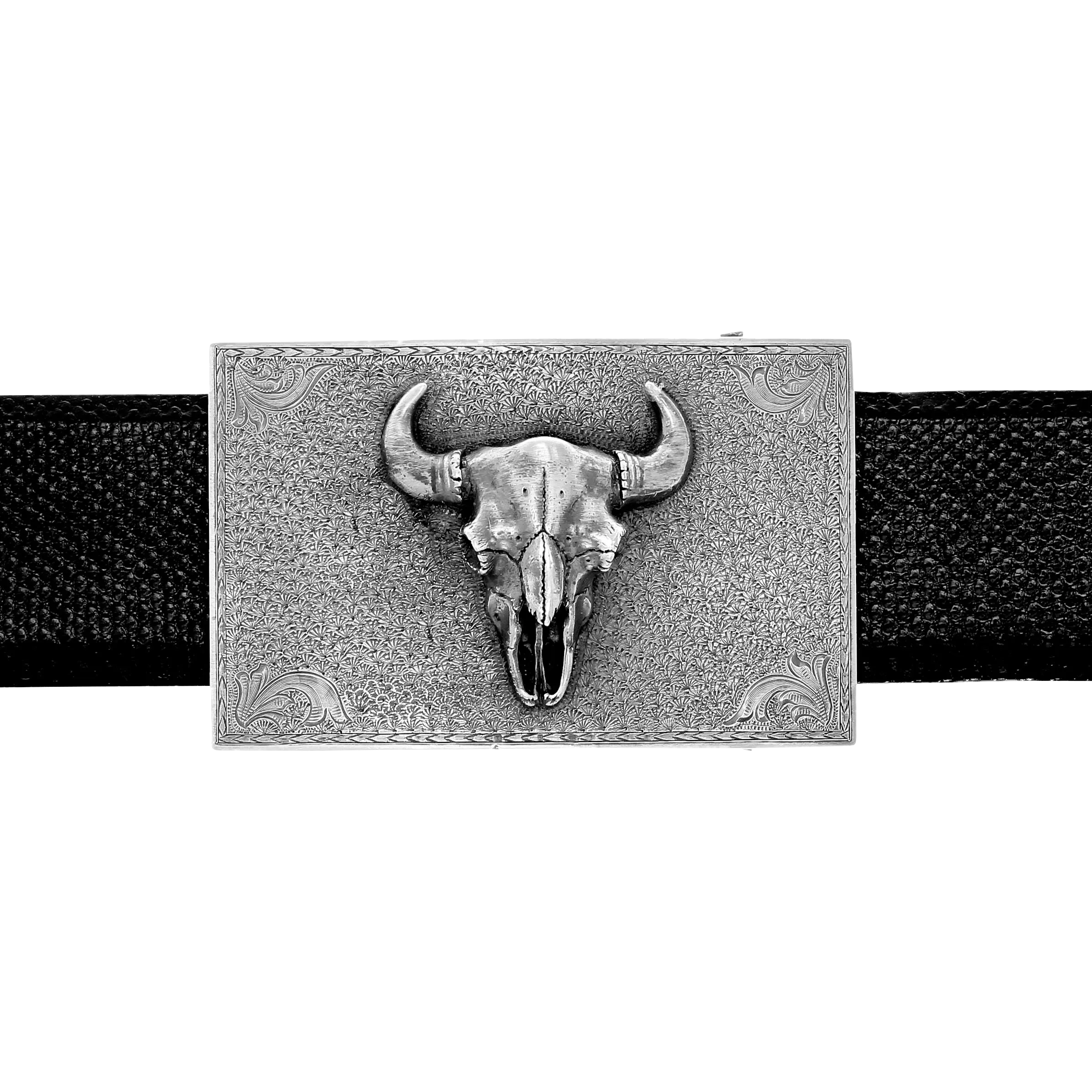 Clint Orms 1.5" Silver Bison Trophy Buckle