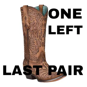 Corral C3813 Shedron Inlay Amber Ladies Cowboy Boots