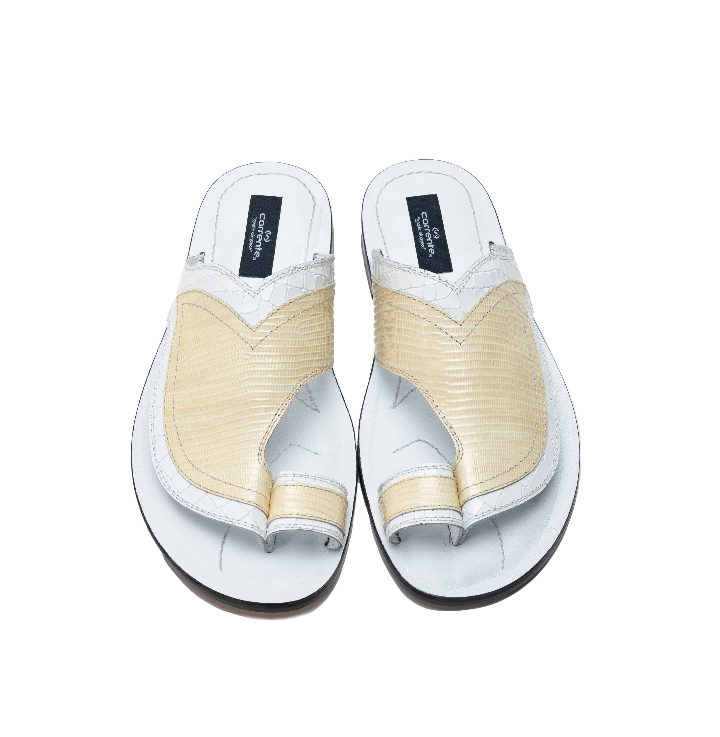 Corrente Exotic Printed Calfskin Sandal White