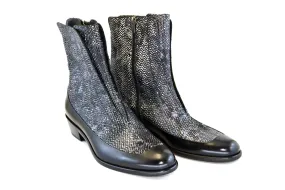 Corrente Python Printed Calfskin Slip-On Boot Black