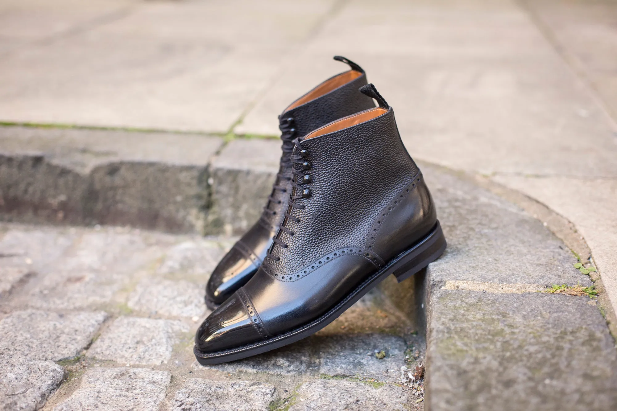 David - MTO - Black Calf / Black Country Calf - LPB Last - City Rubber Sole