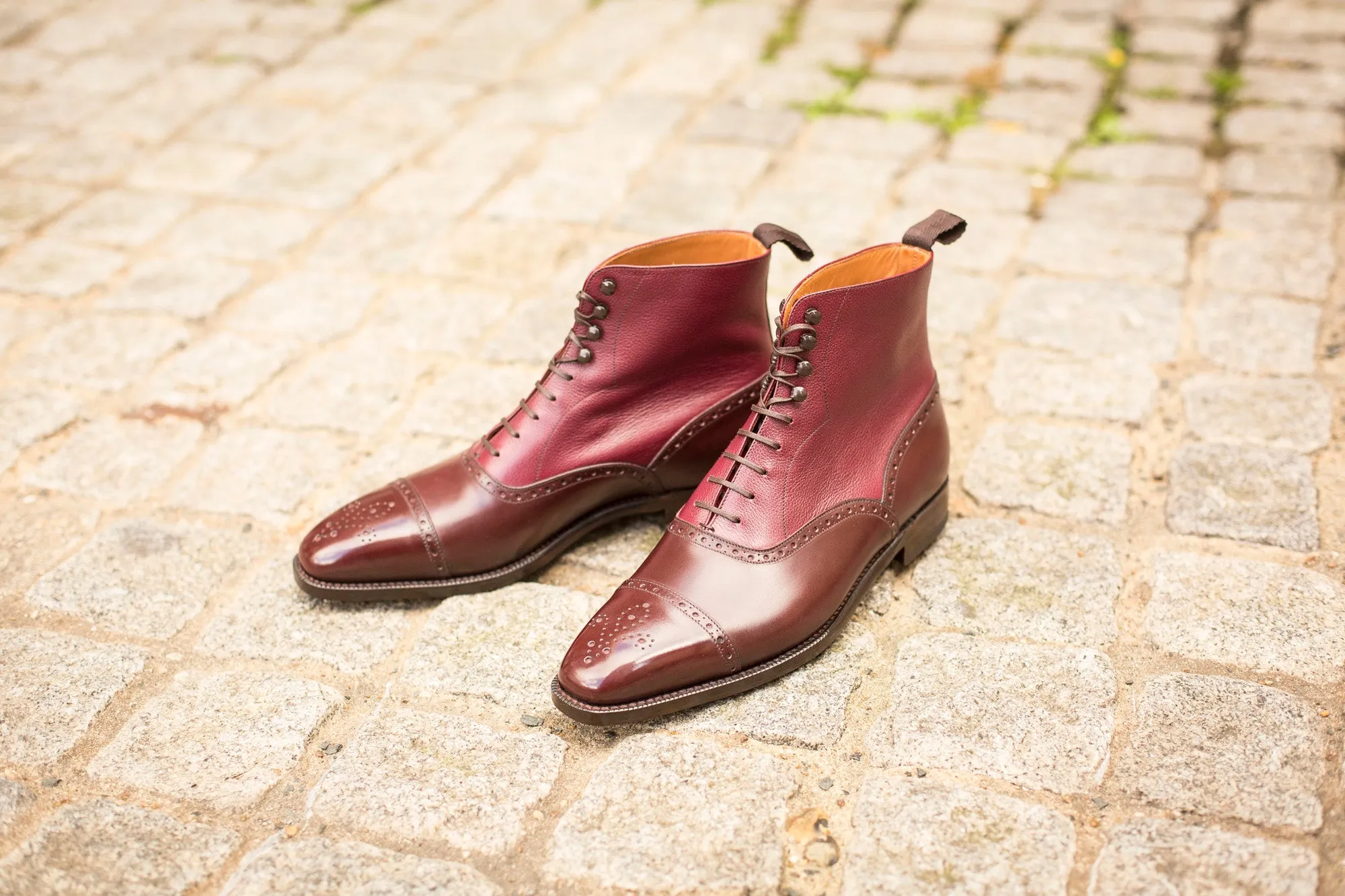 David - MTO - Deep Merlot Calf / Raspberry Soft Grain - LPB Last - Single Leather Sole