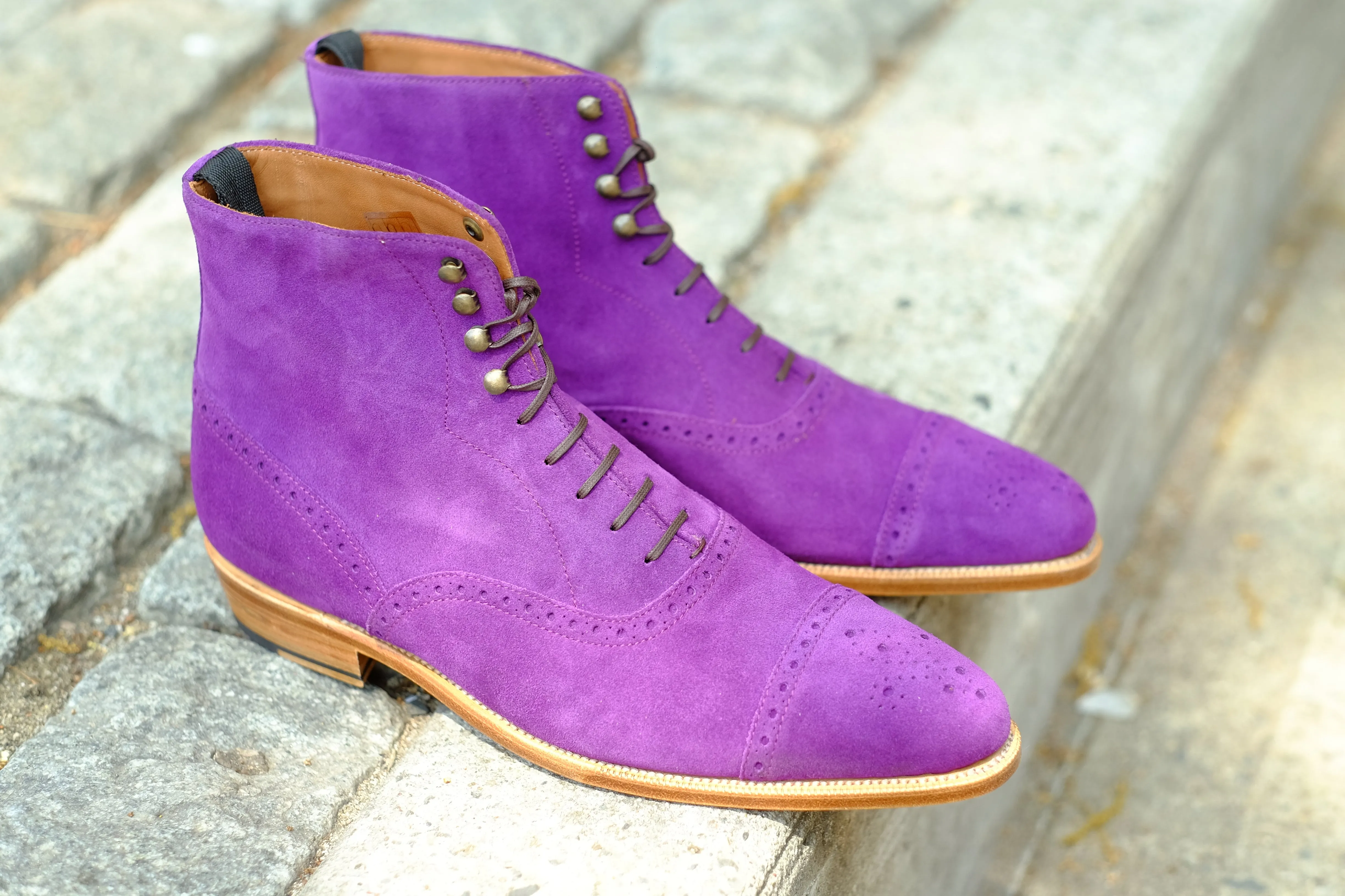 David - MTO - Purple Suede - JKF Last - Single Leather Sole