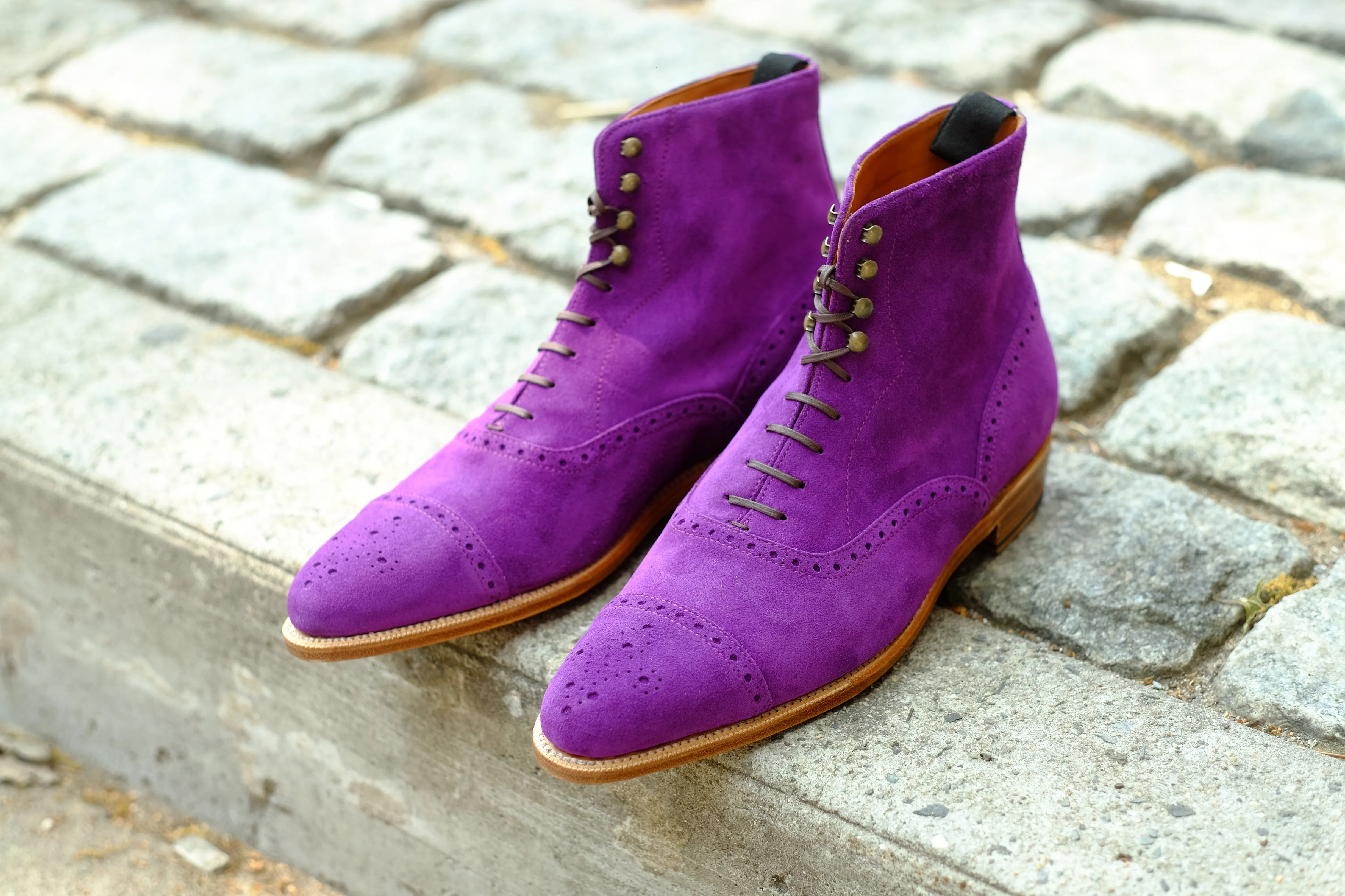 David - MTO - Purple Suede - JKF Last - Single Leather Sole